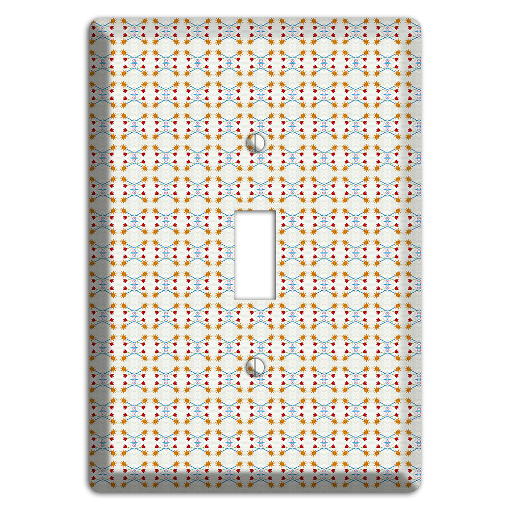 Off White Red Blue Retro Arabesque Cover Plates