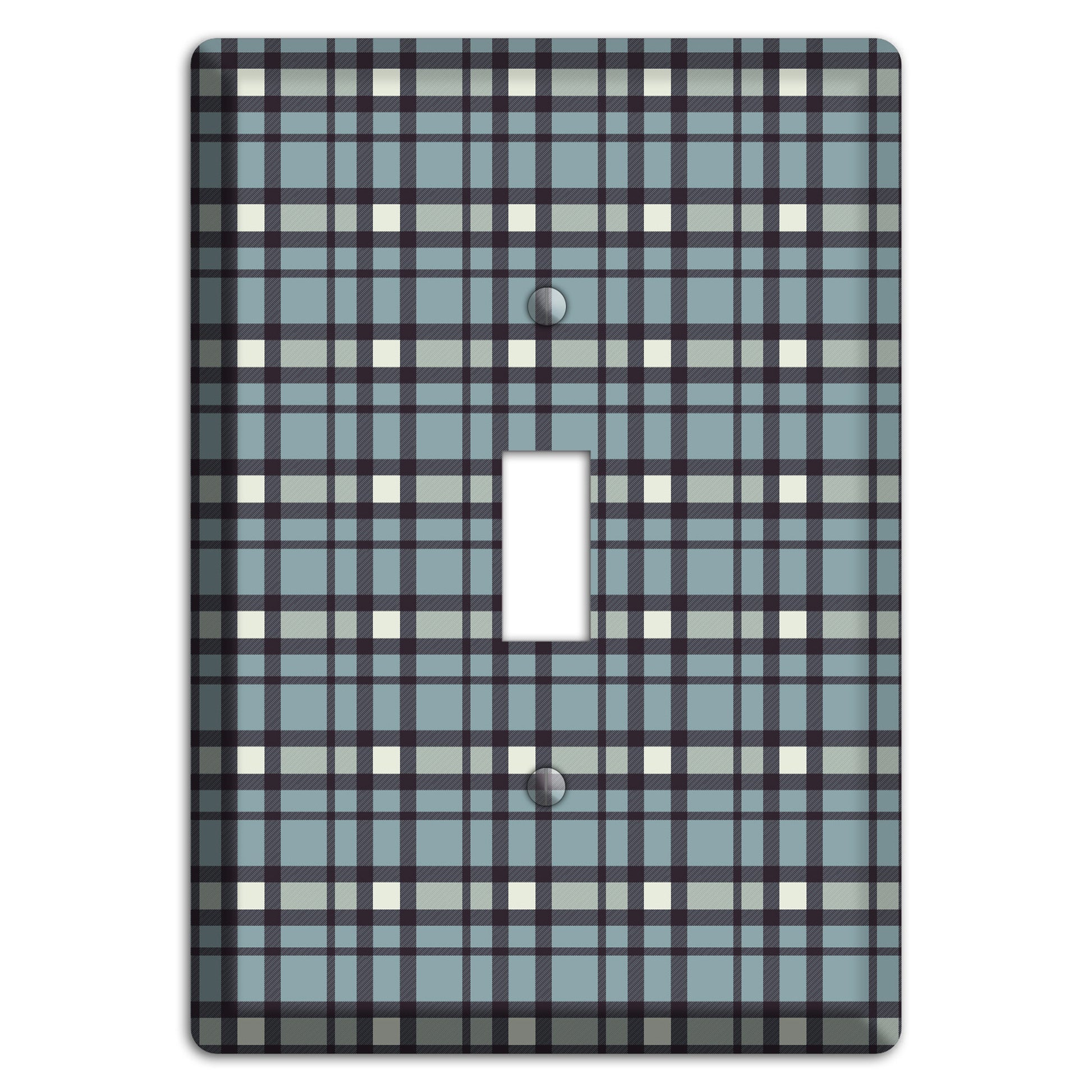 Dusty Blue Plaid Cover Plates