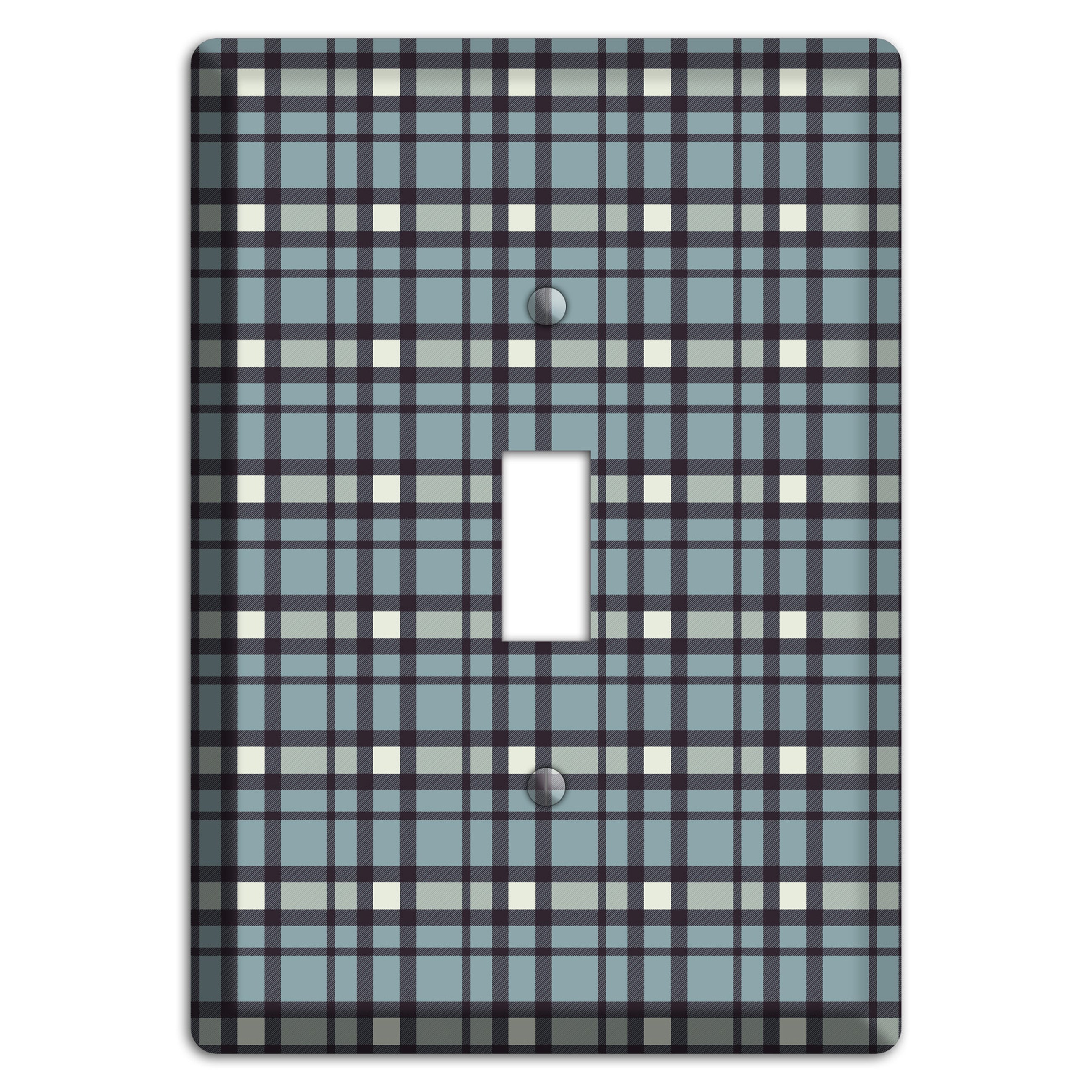 Dusty Blue Plaid Cover Plates