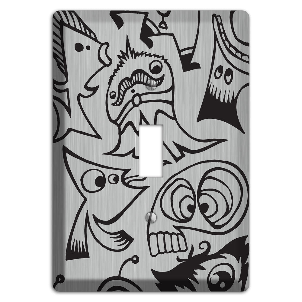 Whimsical Faces 2 Stainless Steel Cover Plates
