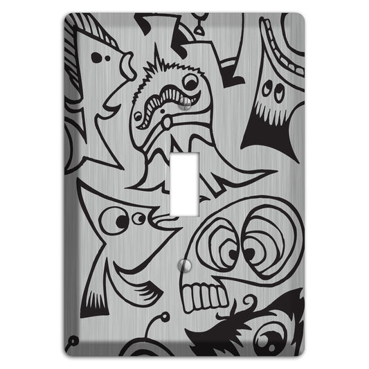 Whimsical Faces 2  Stainless Cover Plates