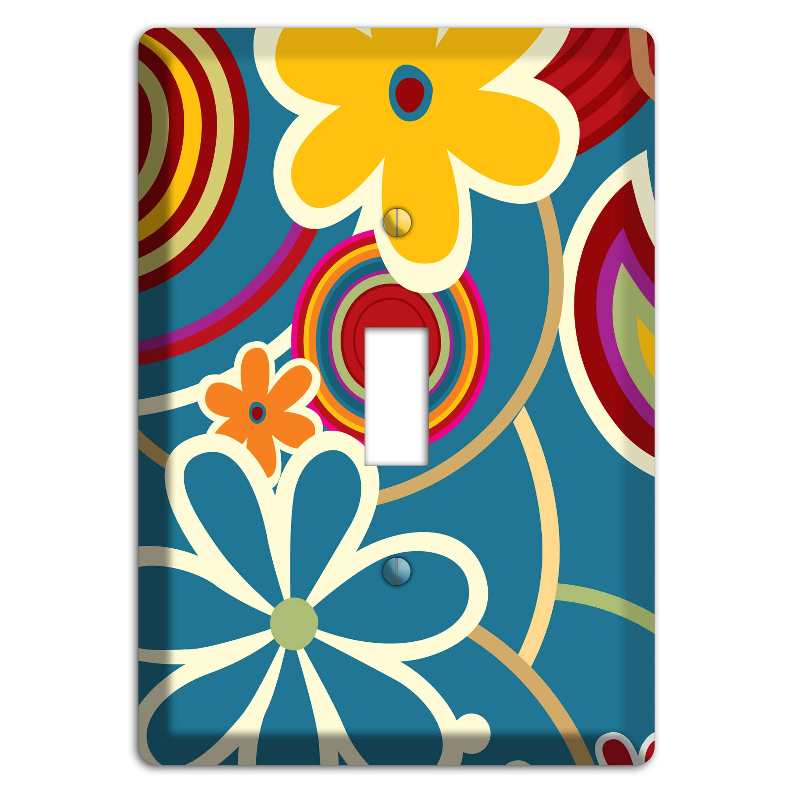 Bold Blue Flowers Cover Plates