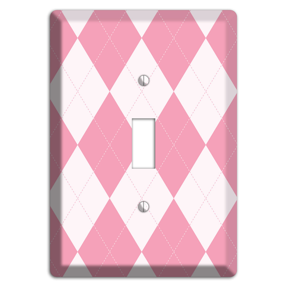Pink Argyle Cover Plates