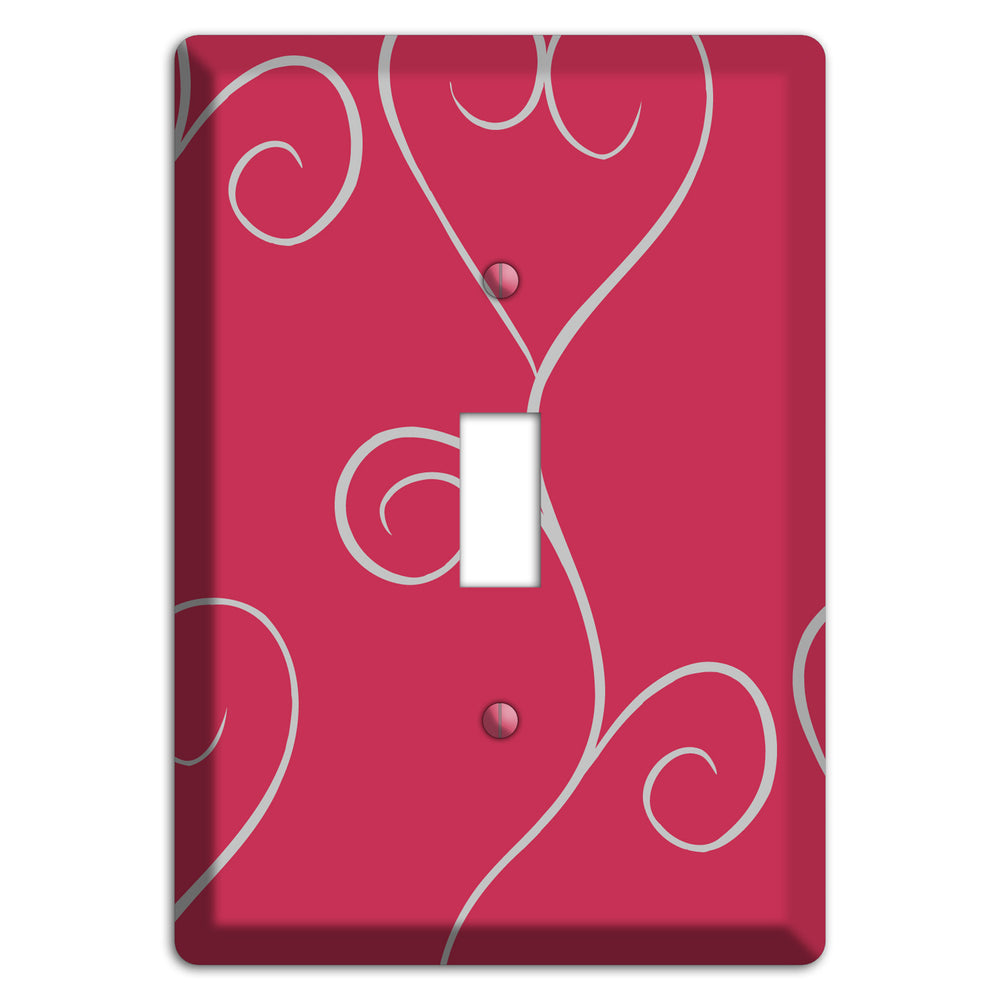 Fuschia Scroll Heart Cover Plates
