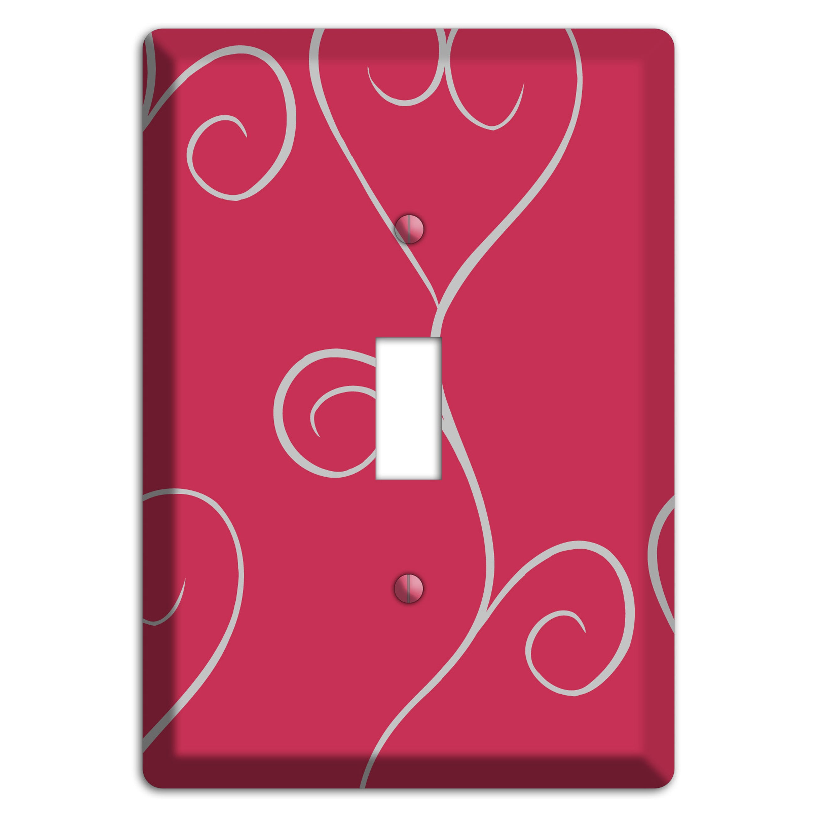 Fuschia Scroll Heart Cover Plates