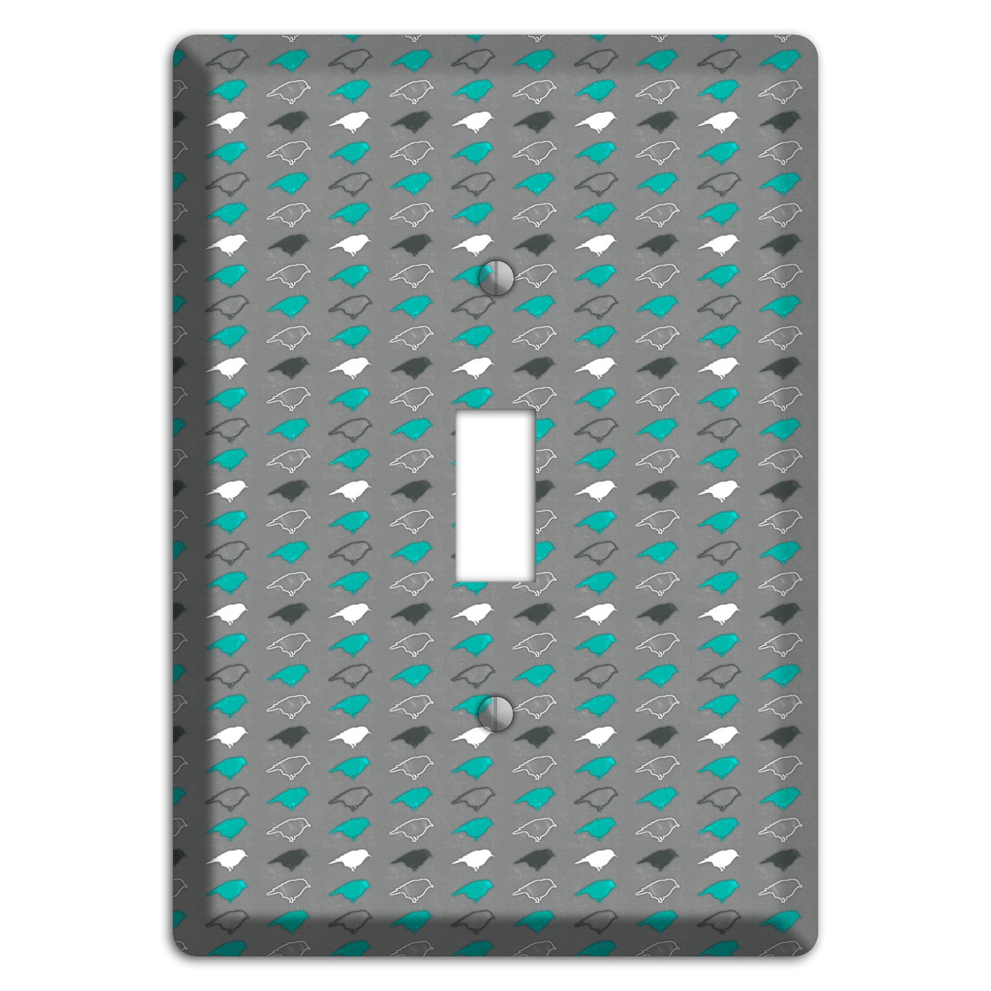 Grey with Small Green Birds 2 Cover Plates