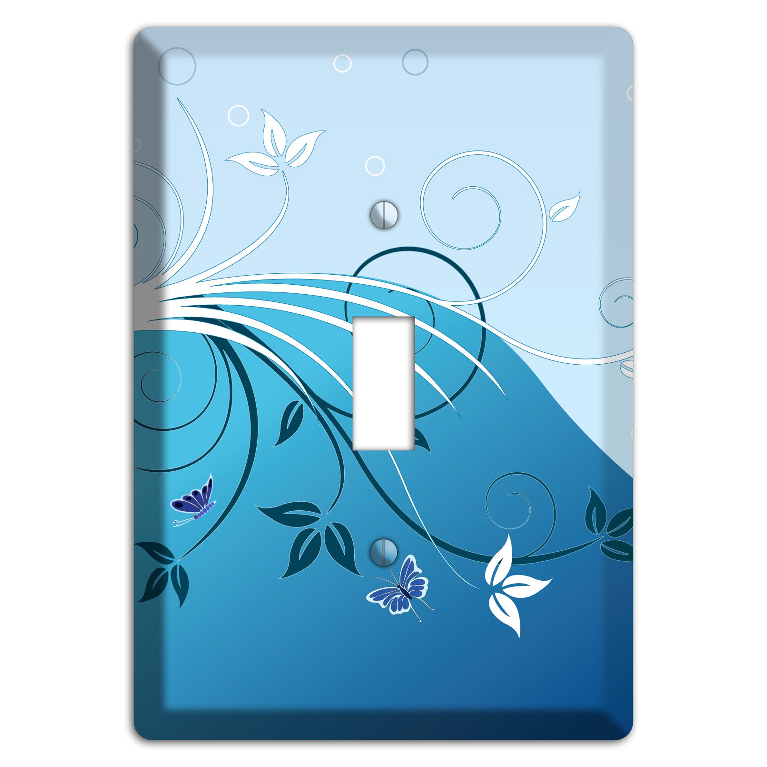 Blue Floral Sprig Cover Plates