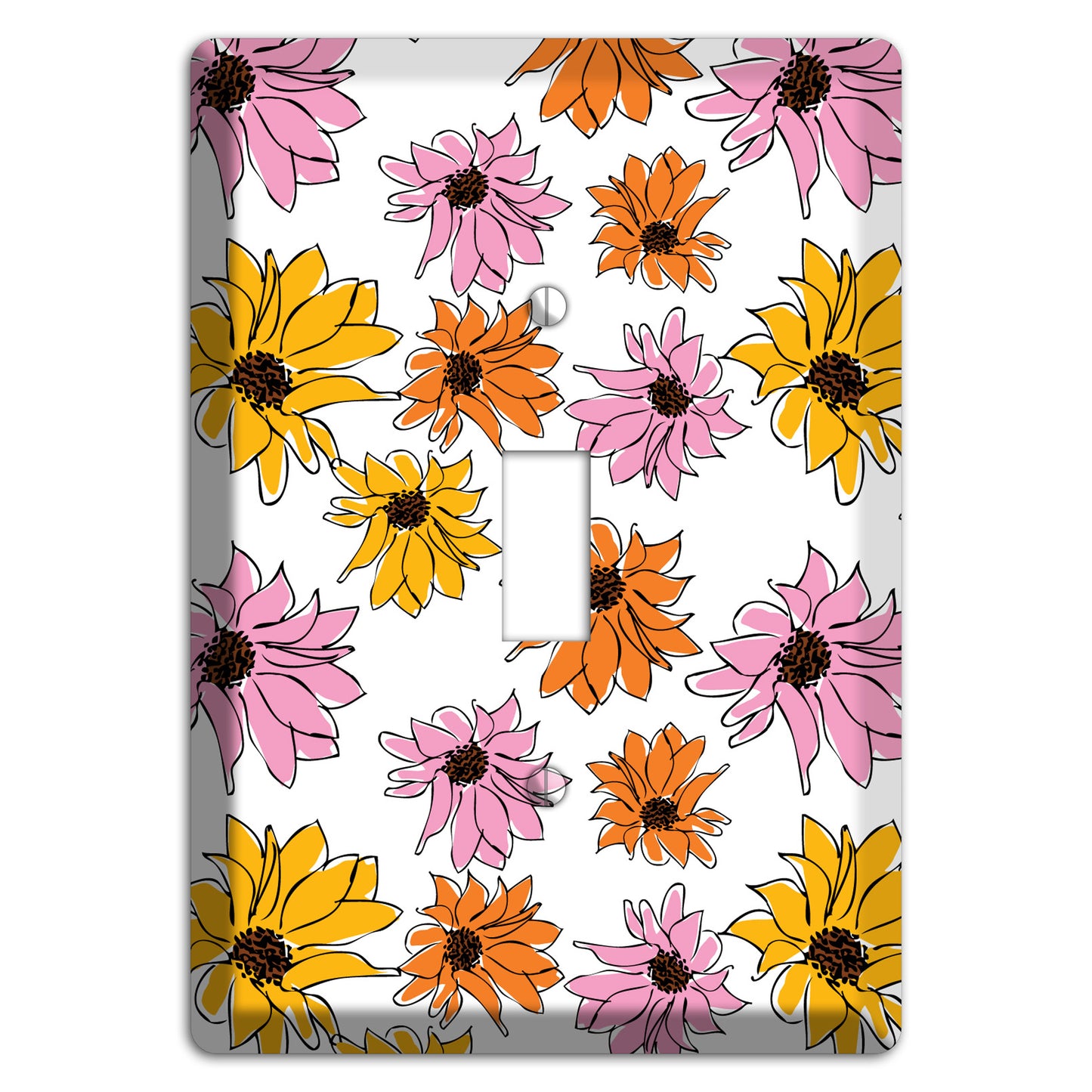 Pink Orange Yellow Flowers Cover Plates