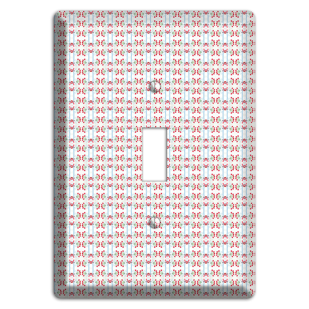 White with Red Blue Tapestry Cover Plates