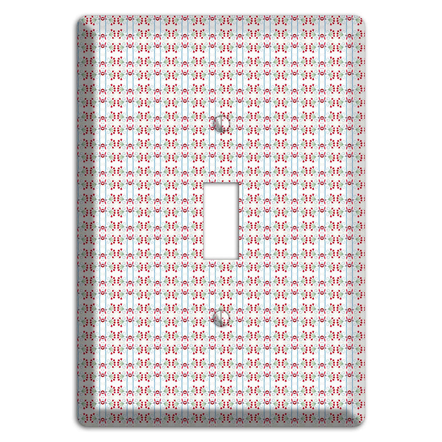 White with Red Blue Tapestry Cover Plates