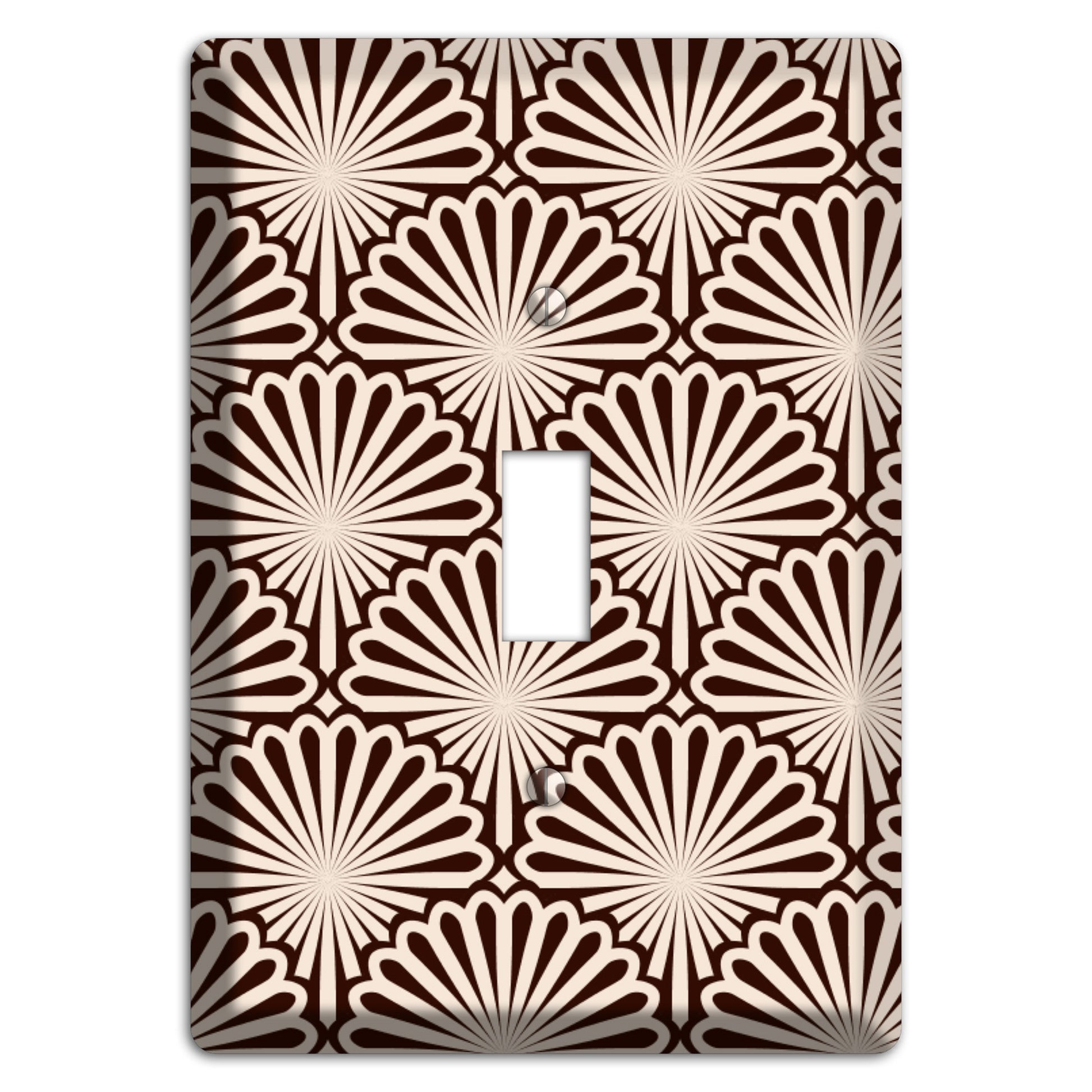 Black and White Deco Scallop Fans Cover Plates