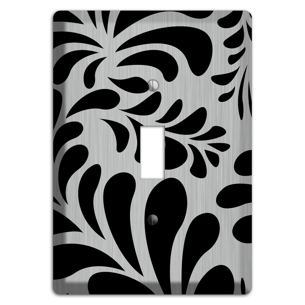 Black Herati Stainless Steel Cover Plates