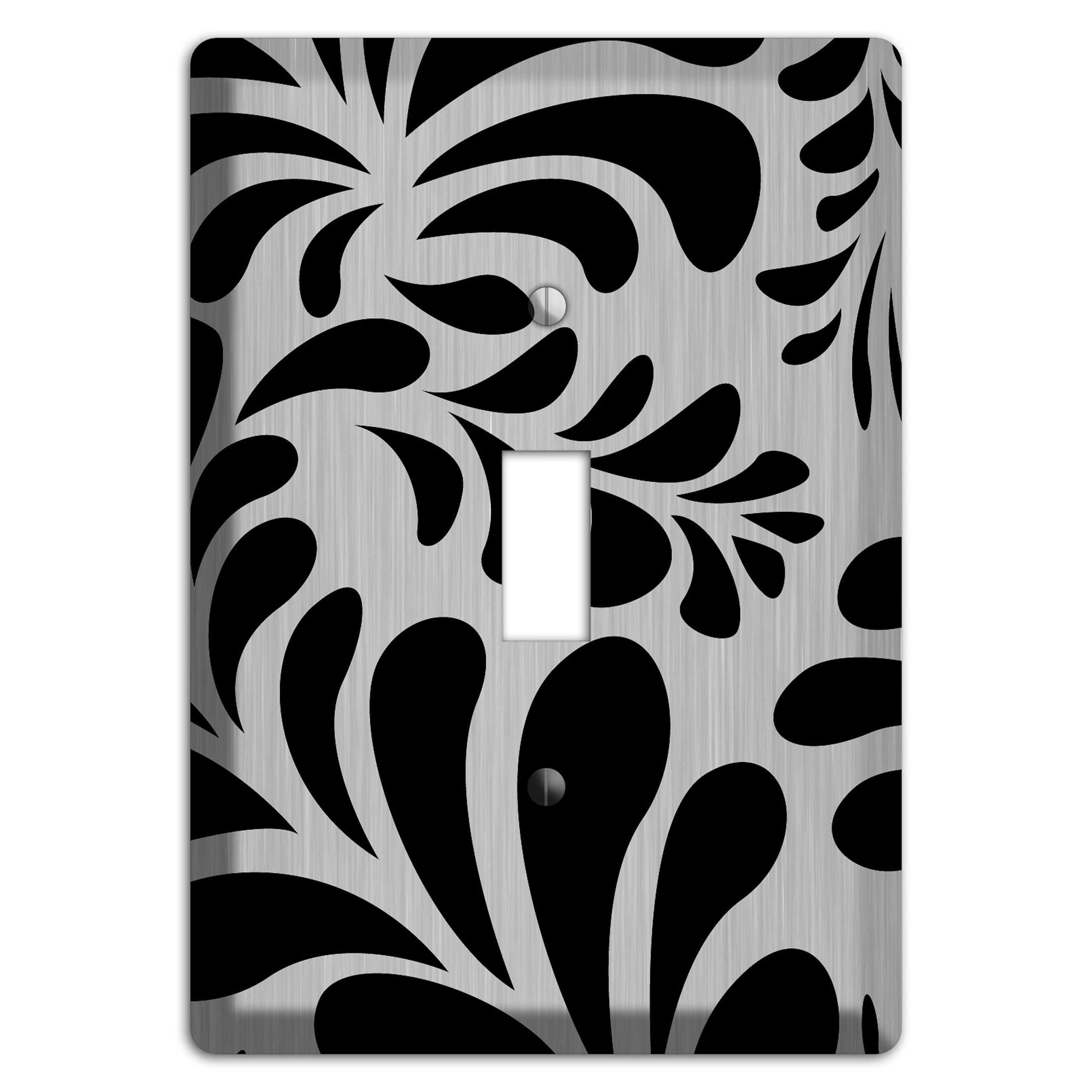 Black Herati  Stainless Cover Plates