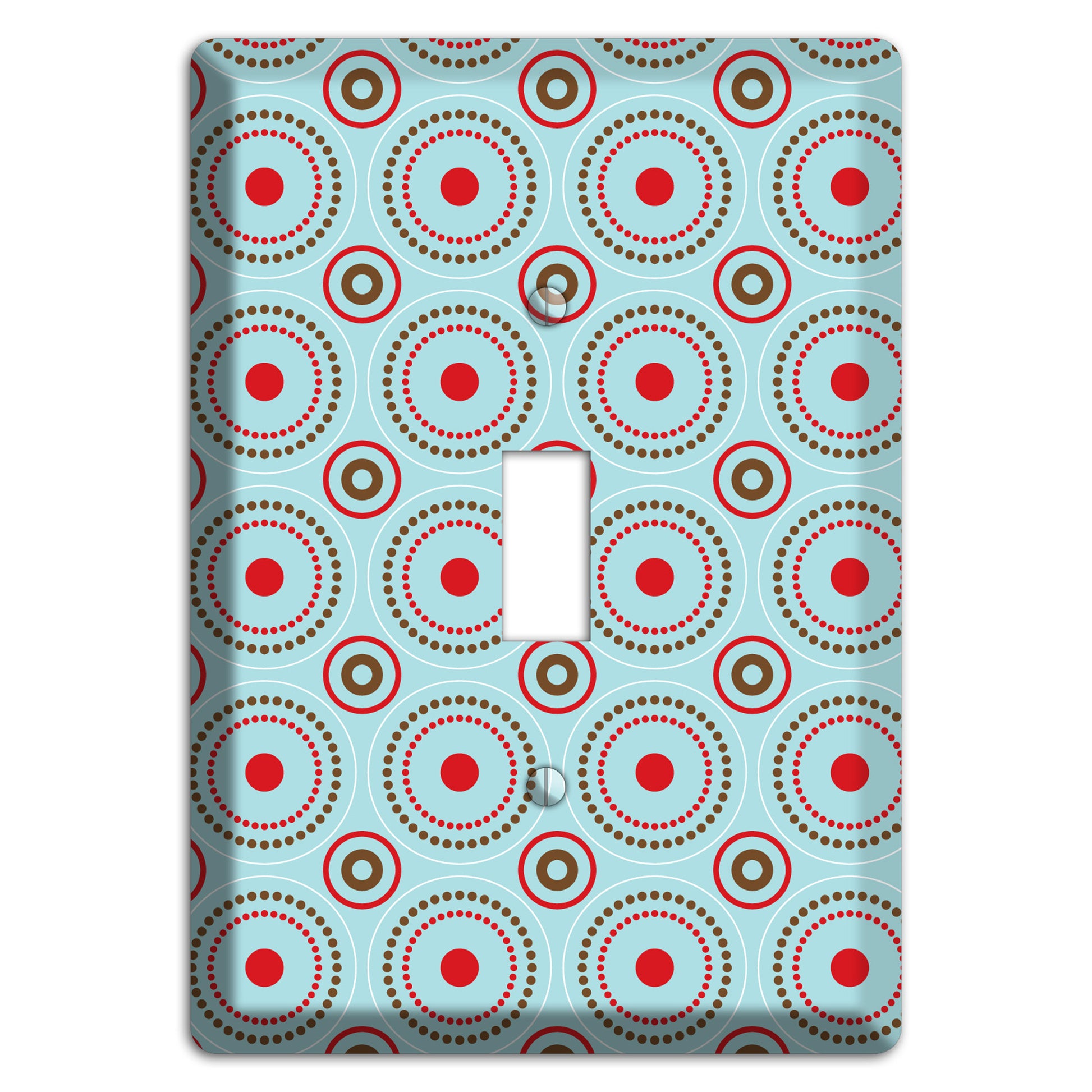 Dusty Blue with Red and Brown Retro Suzani Cover Plates