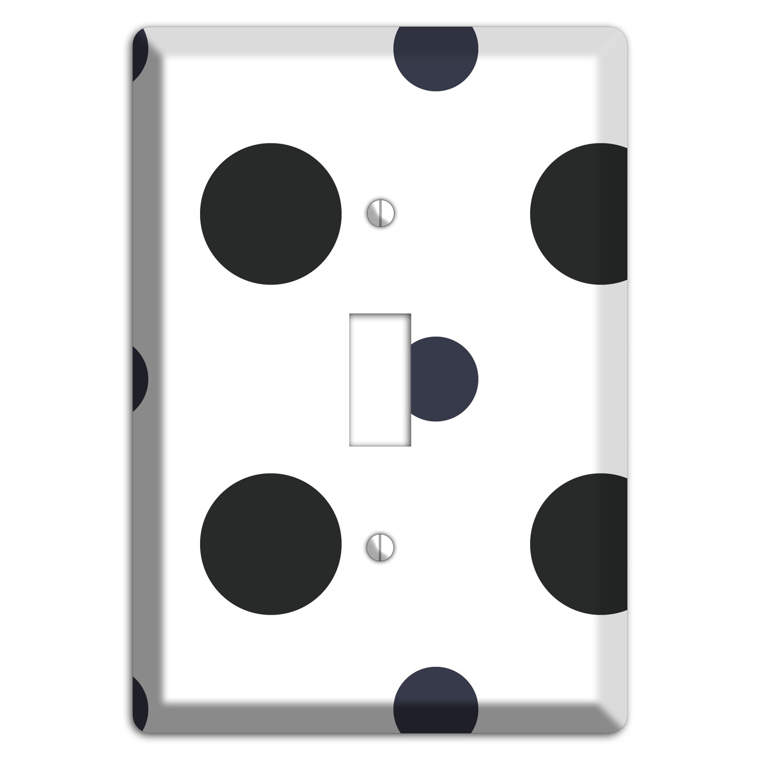 Black Multi Medium Polka Dots Cover Plates
