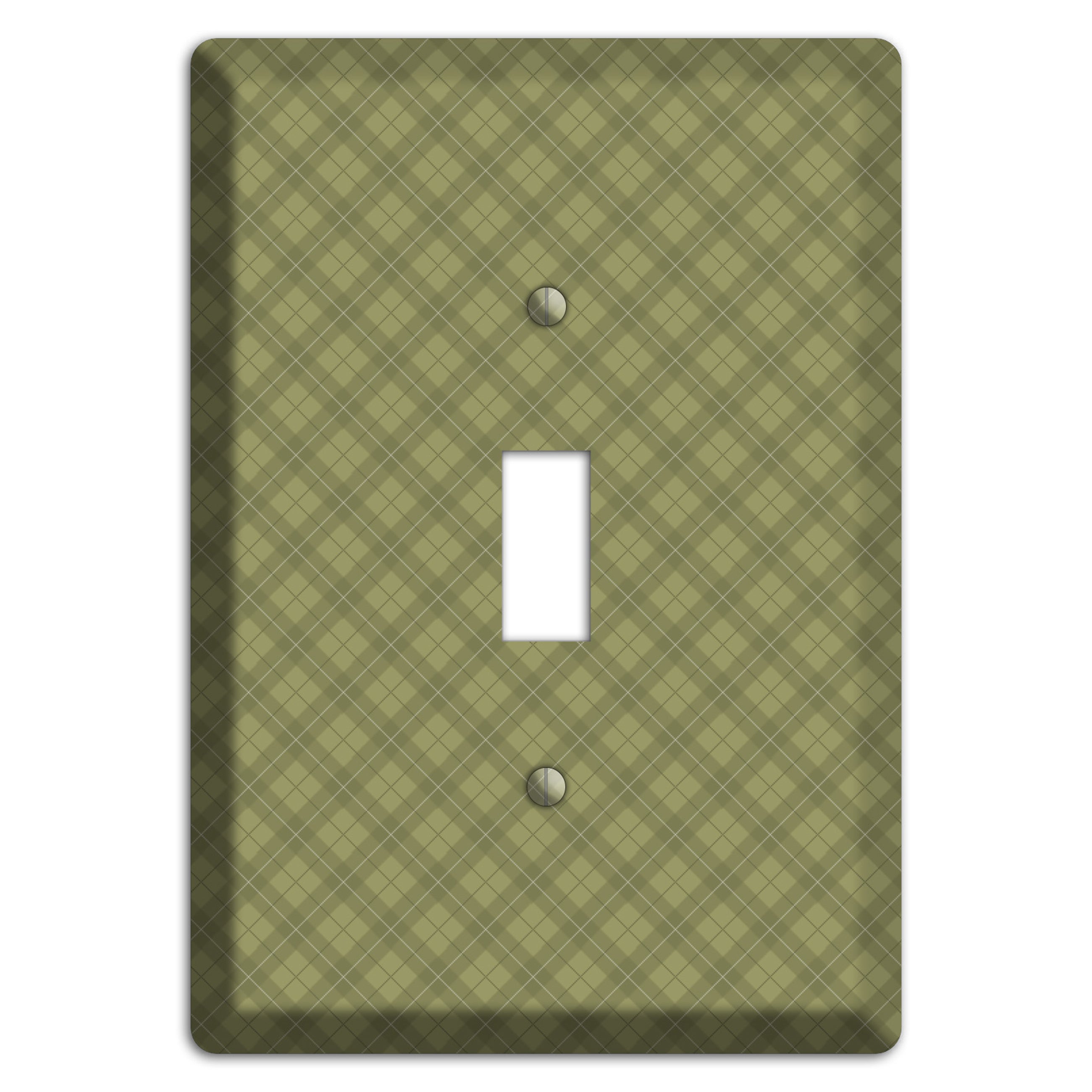 Green Plaid Cover Plates