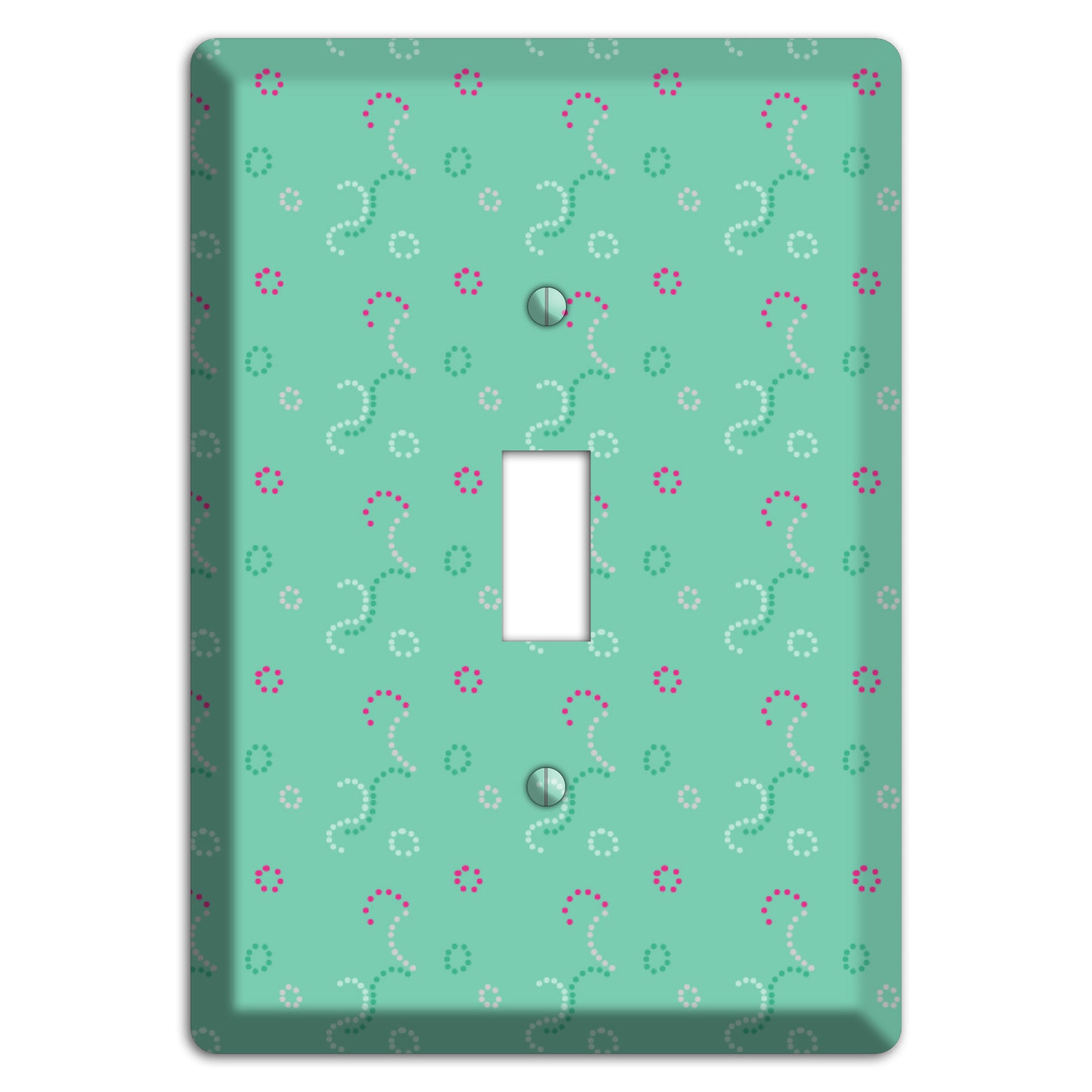 Multi Aqua with Fuschia Stipple Cover Plates
