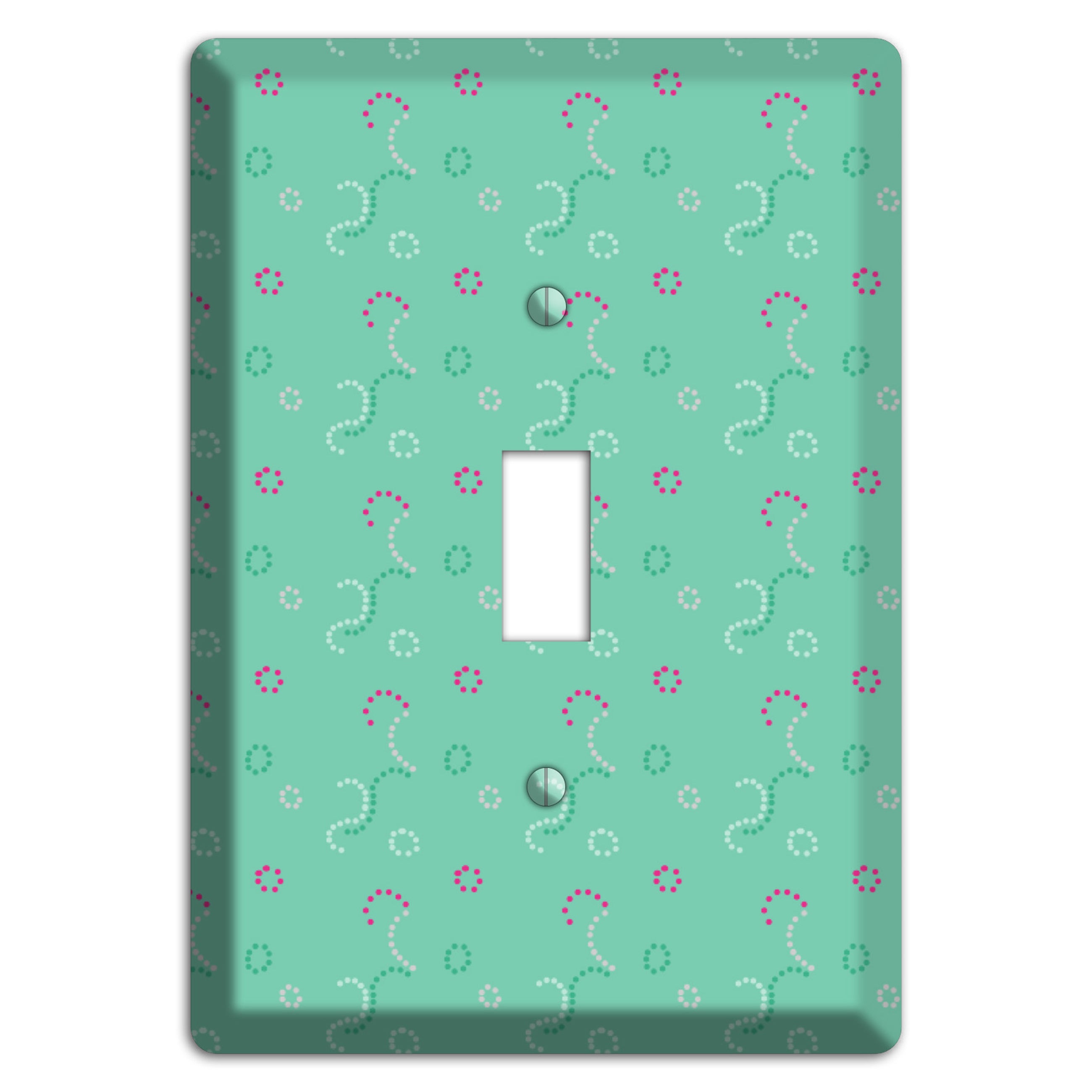 Multi Aqua with Fuschia Stipple Cover Plates