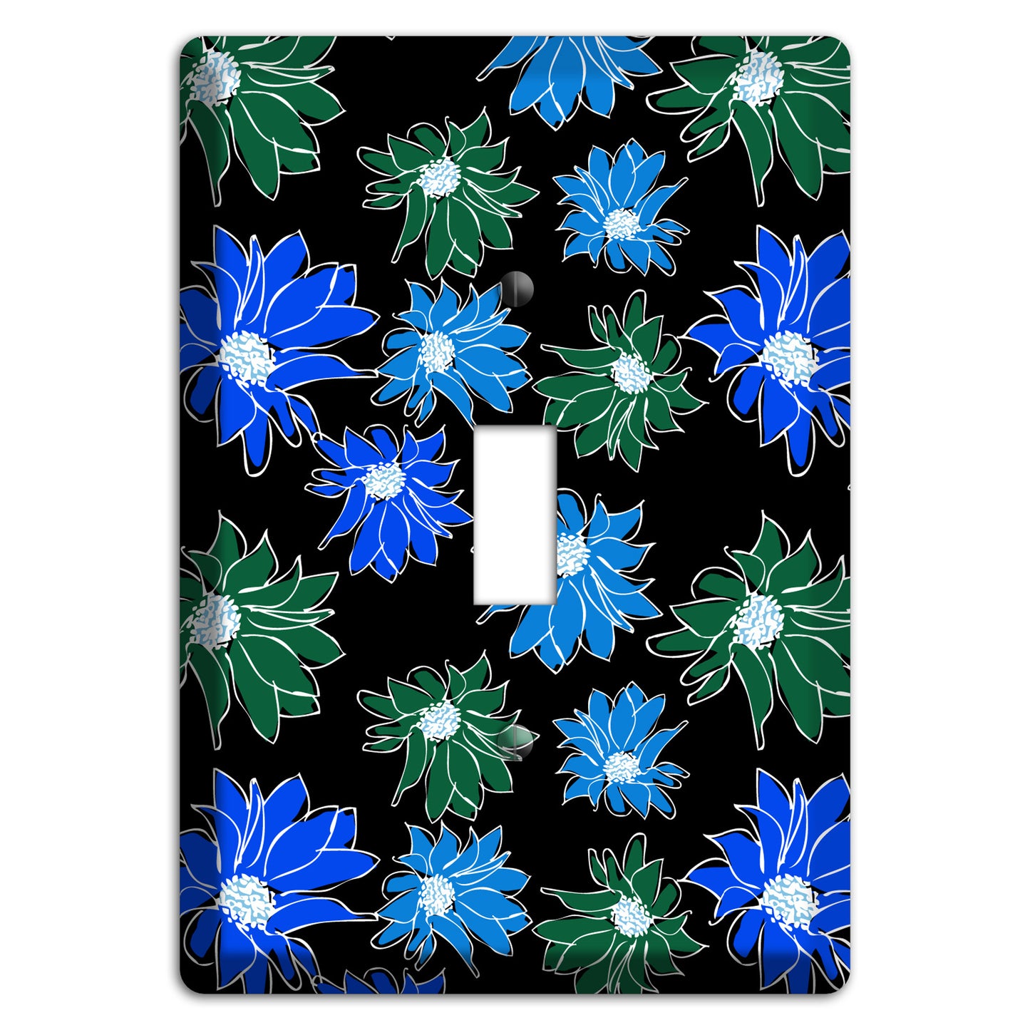 Blue and Green Flowers Cover Plates