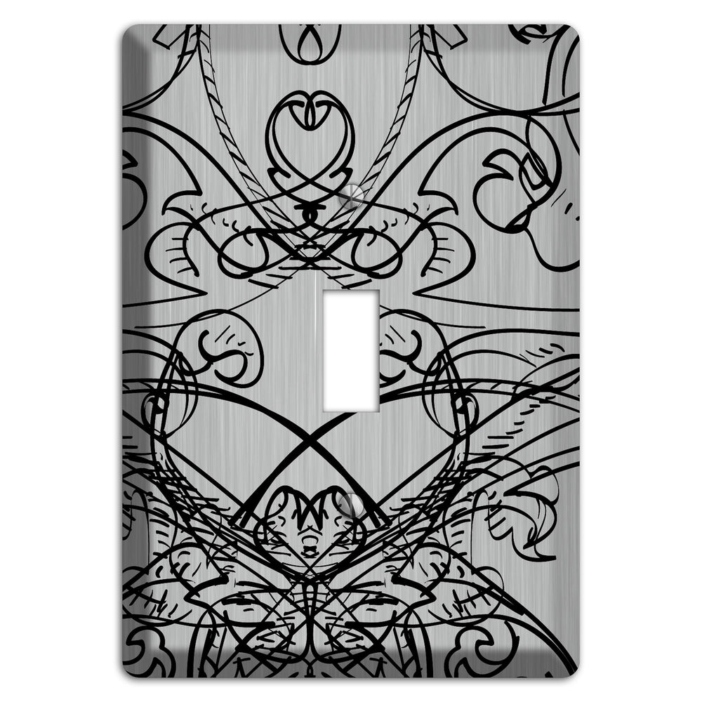 Black Deco Sketch Stainless Steel Cover Plates