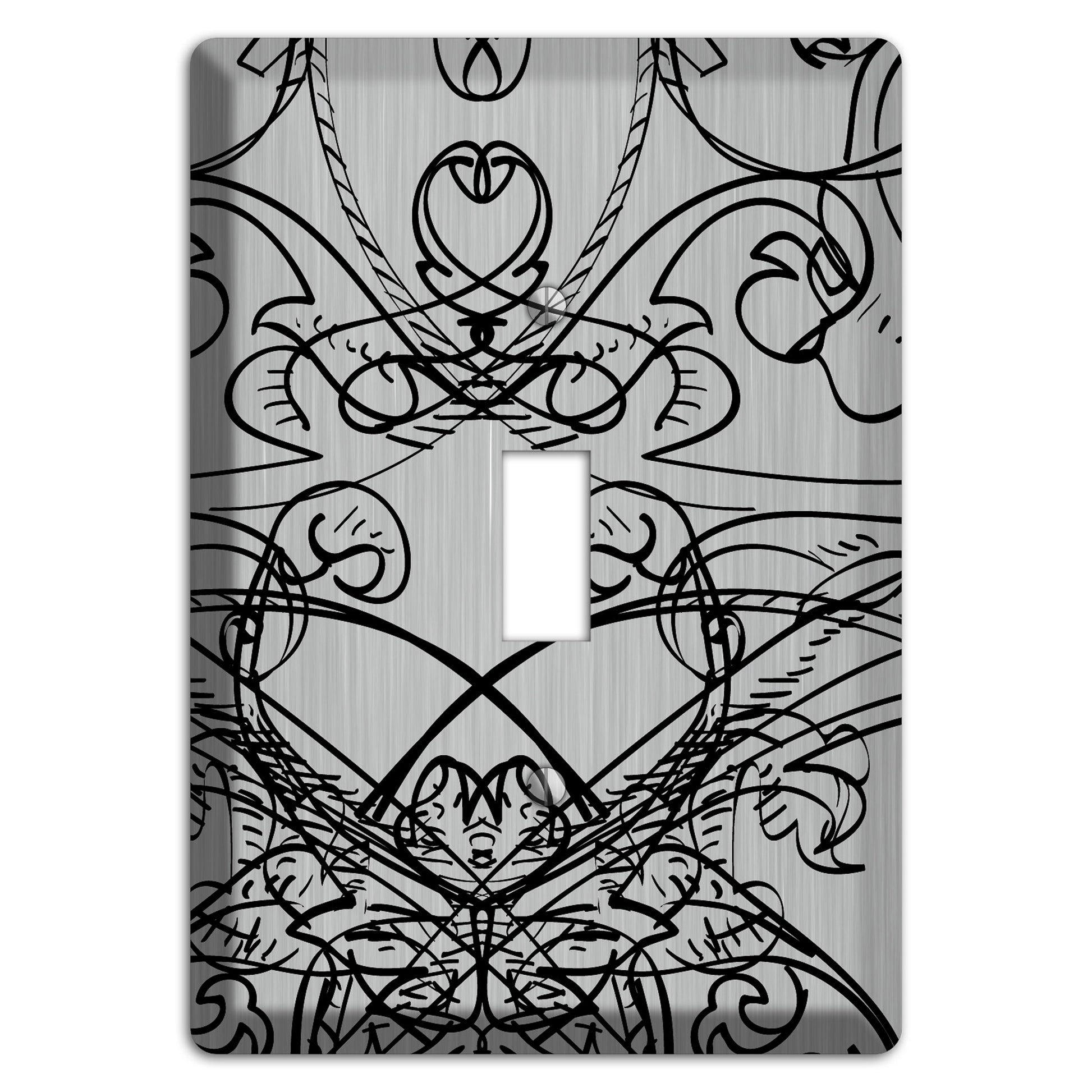 Black Deco Sketch  Stainless Cover Plates