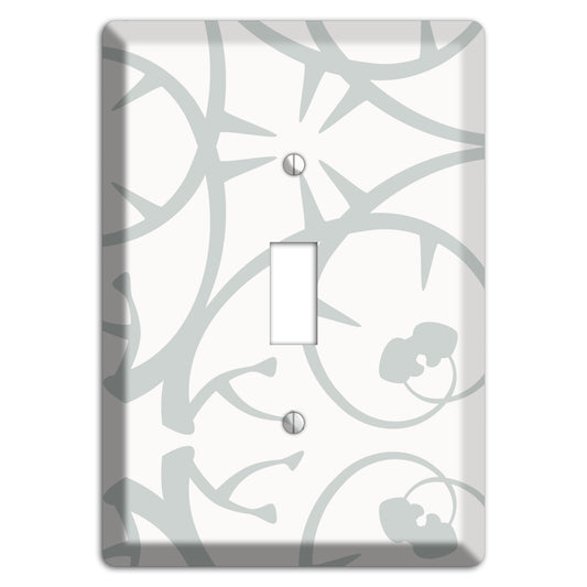 White with Grey Abstract Swirl Cover Plates