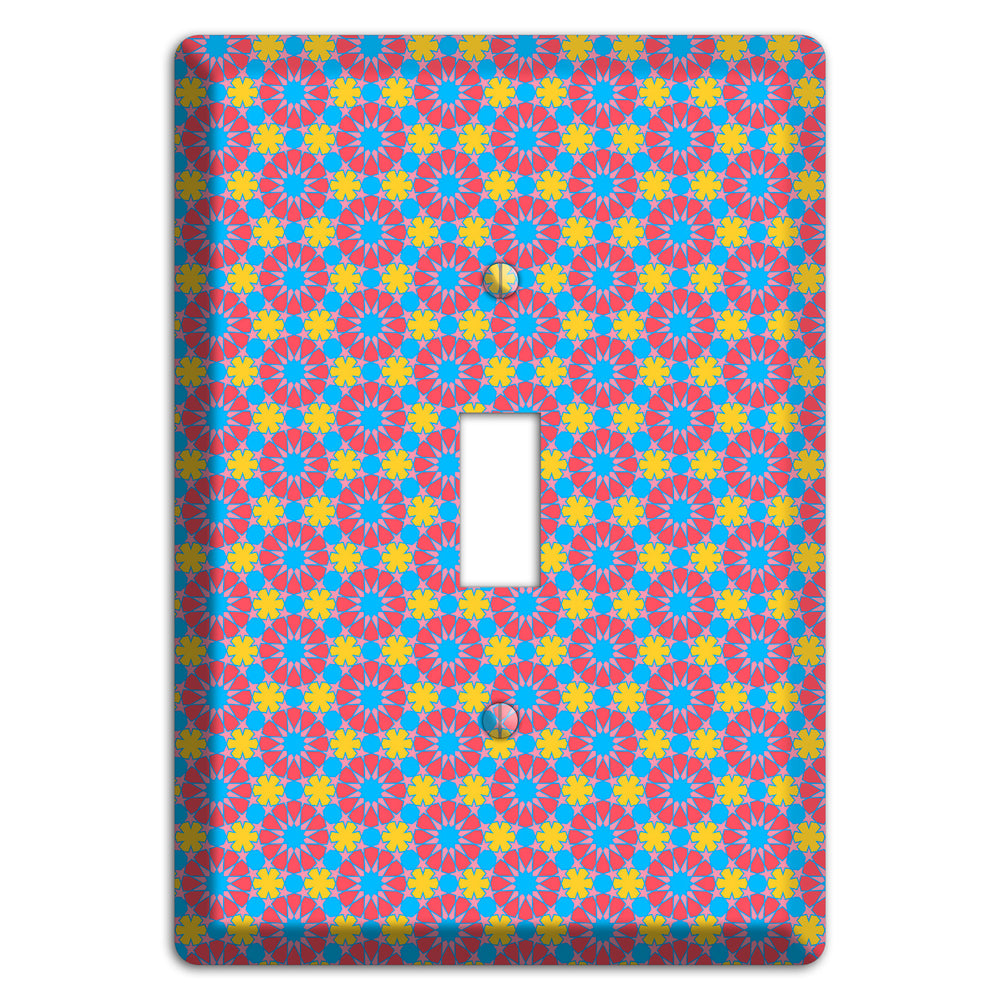 Fuschia Blue Yellow Foulard Cover Plates