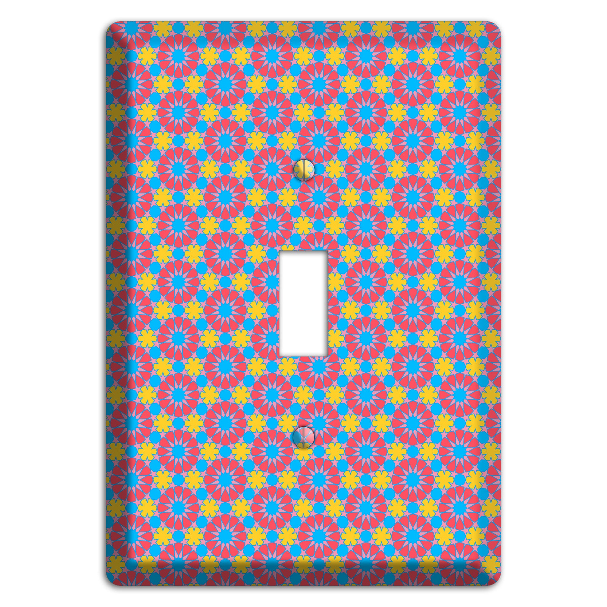 Fuschia Blue Yellow Foulard Cover Plates