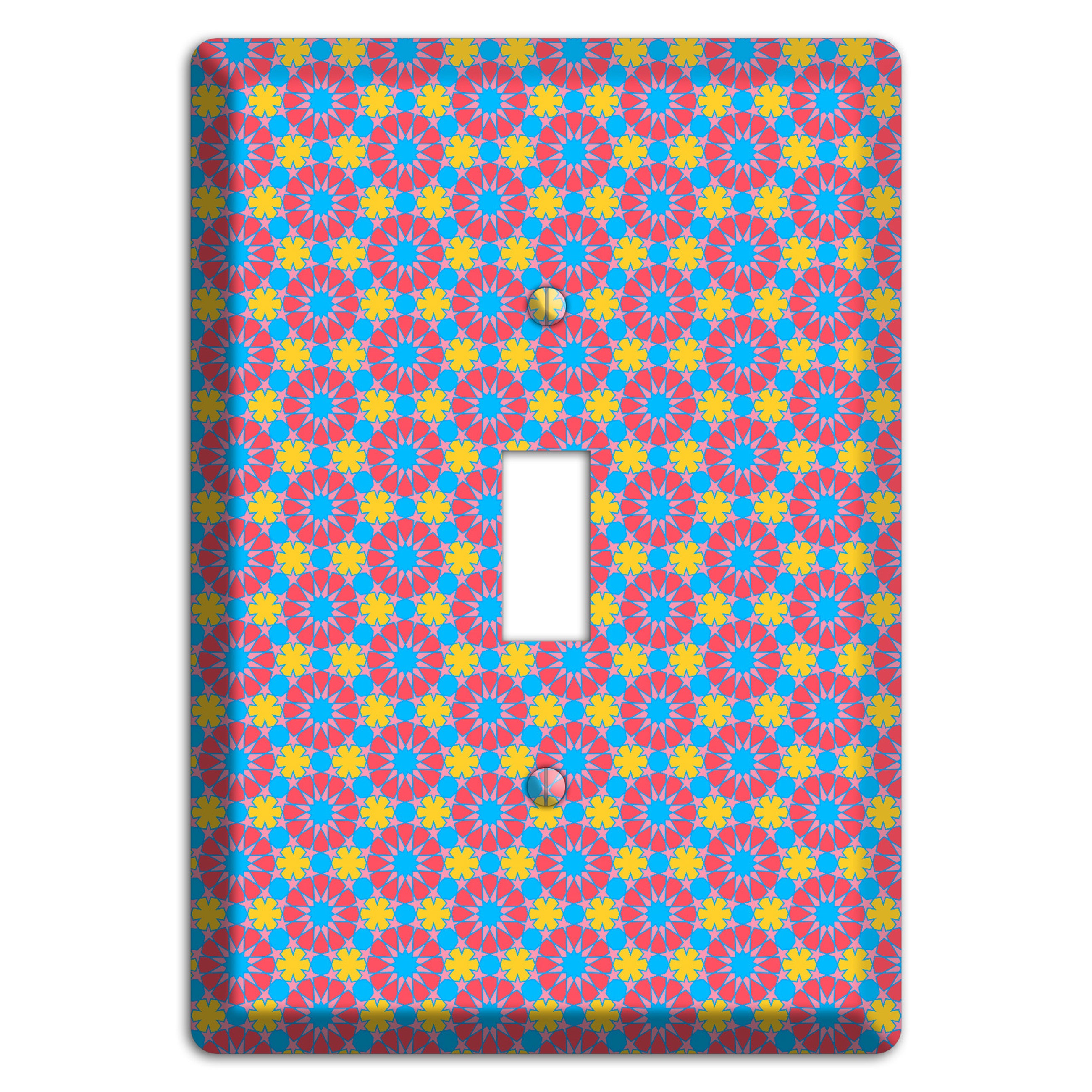 Fuschia Blue Yellow Foulard Cover Plates