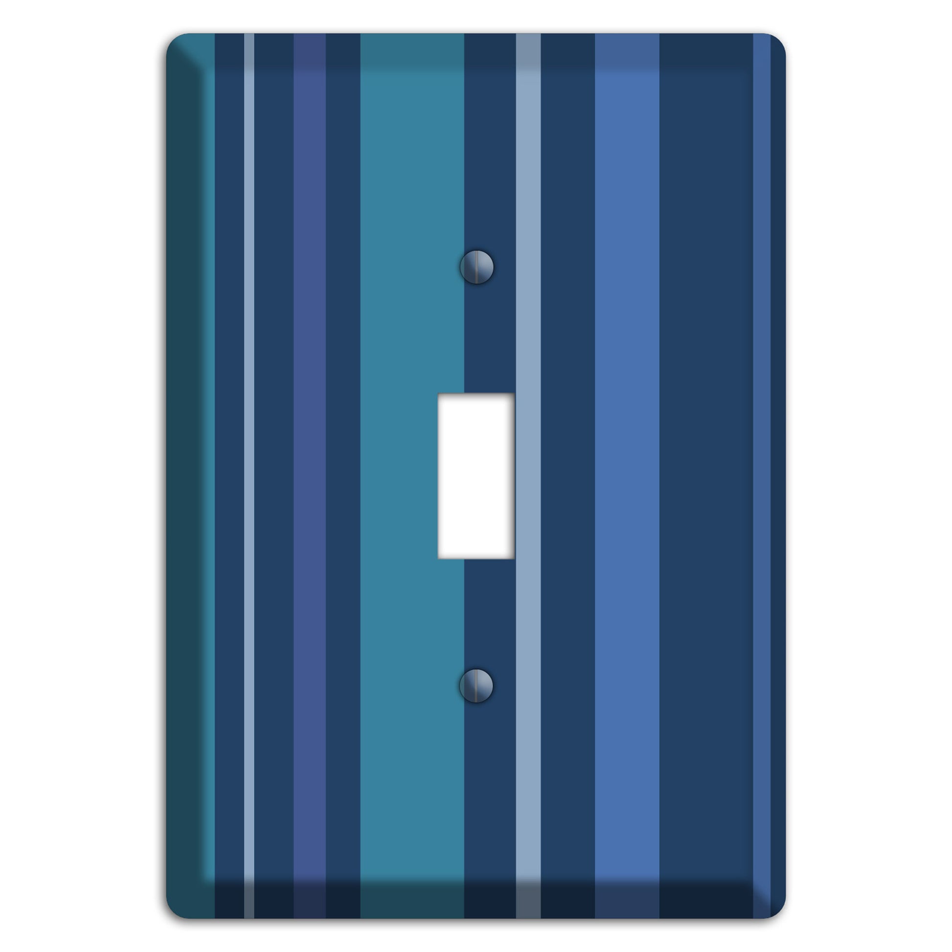 Multi Blue Vertical Stripes Cover Plates