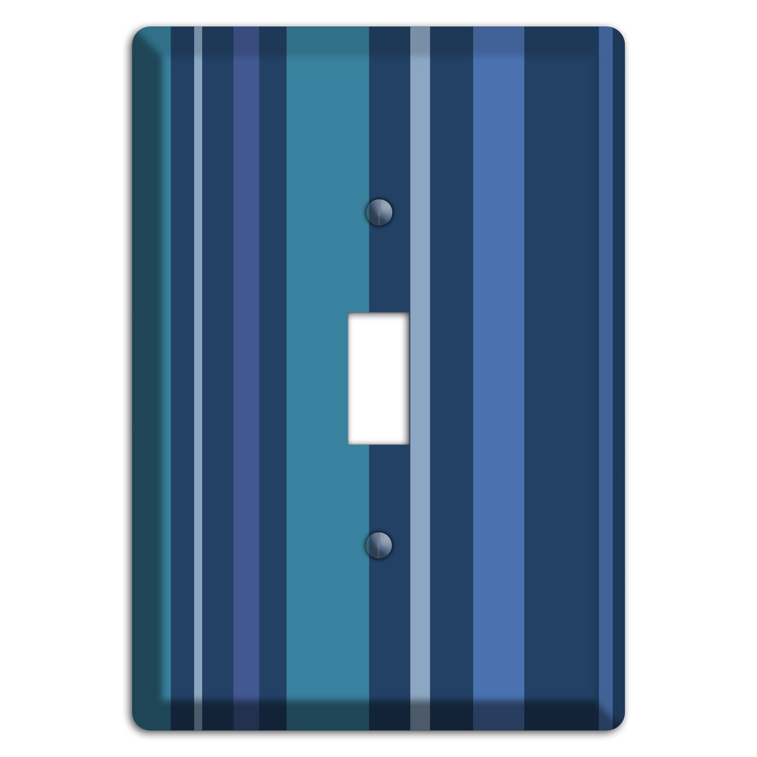 Multi Blue Vertical Stripes Cover Plates