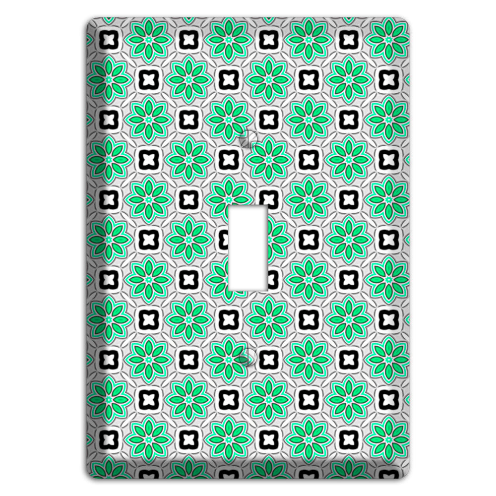 Green and Black Foulard Cover Plates