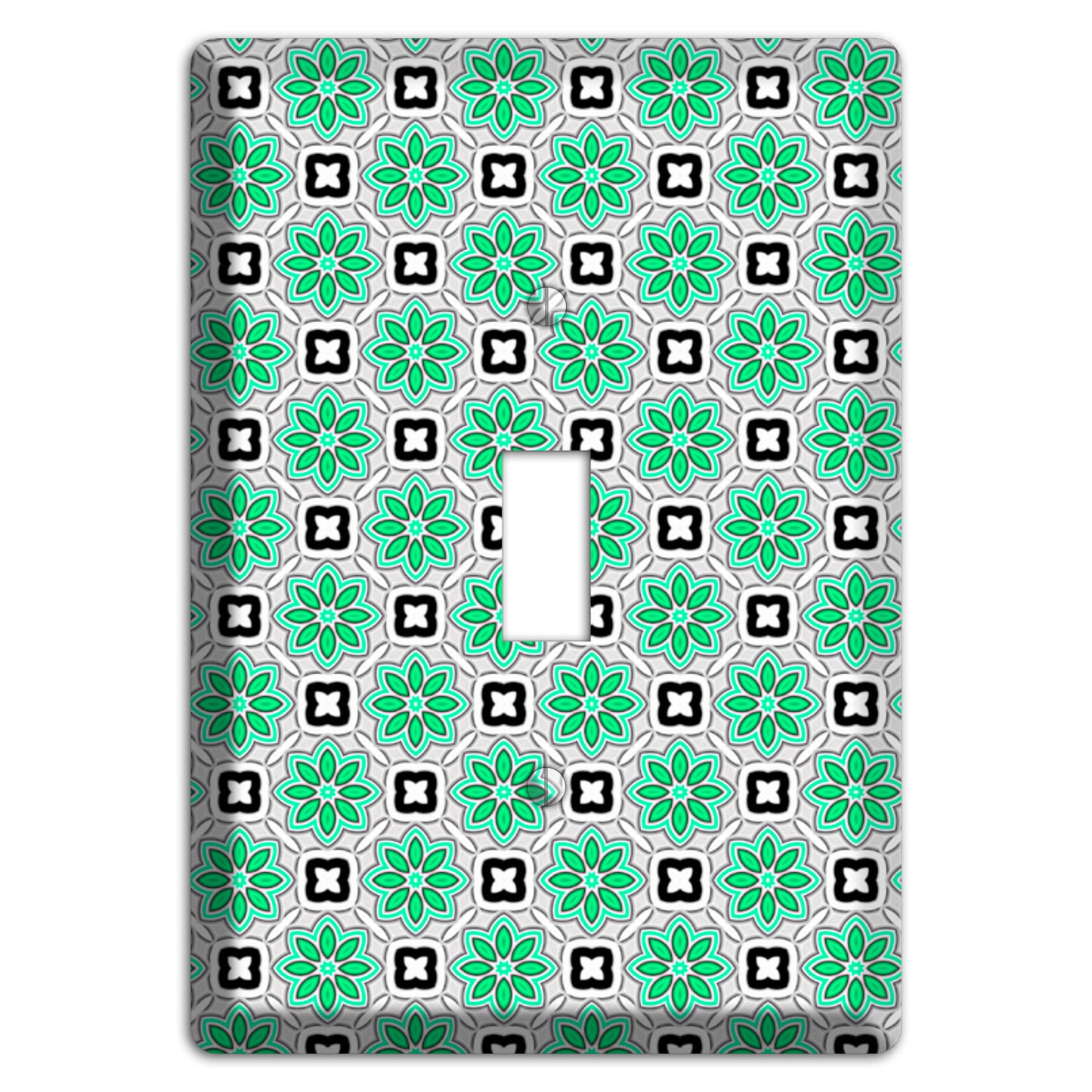 Green and Black Foulard Cover Plates