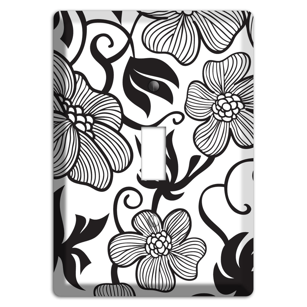 White with Black Tropical Cover Plates