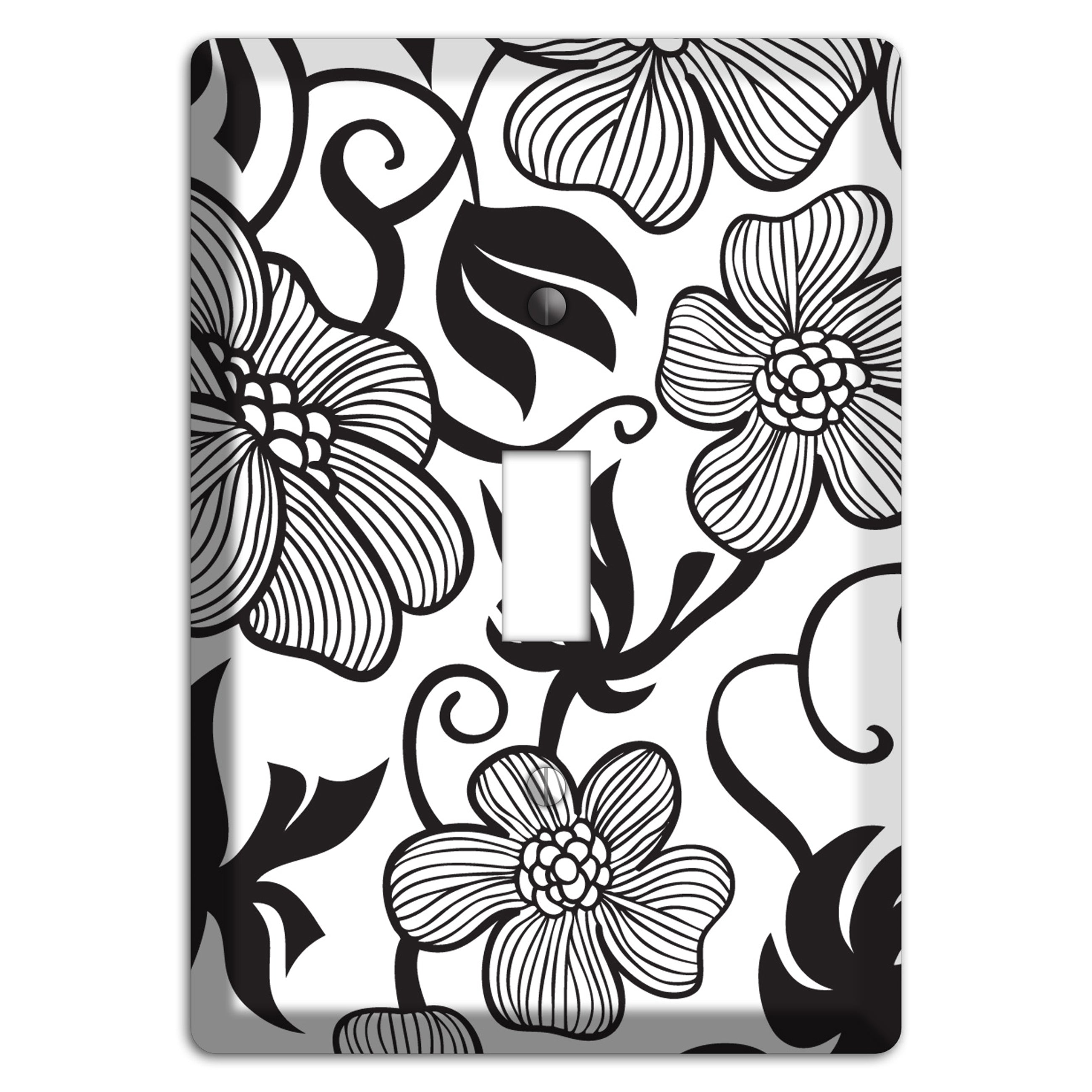 White with Black Tropical Cover Plates