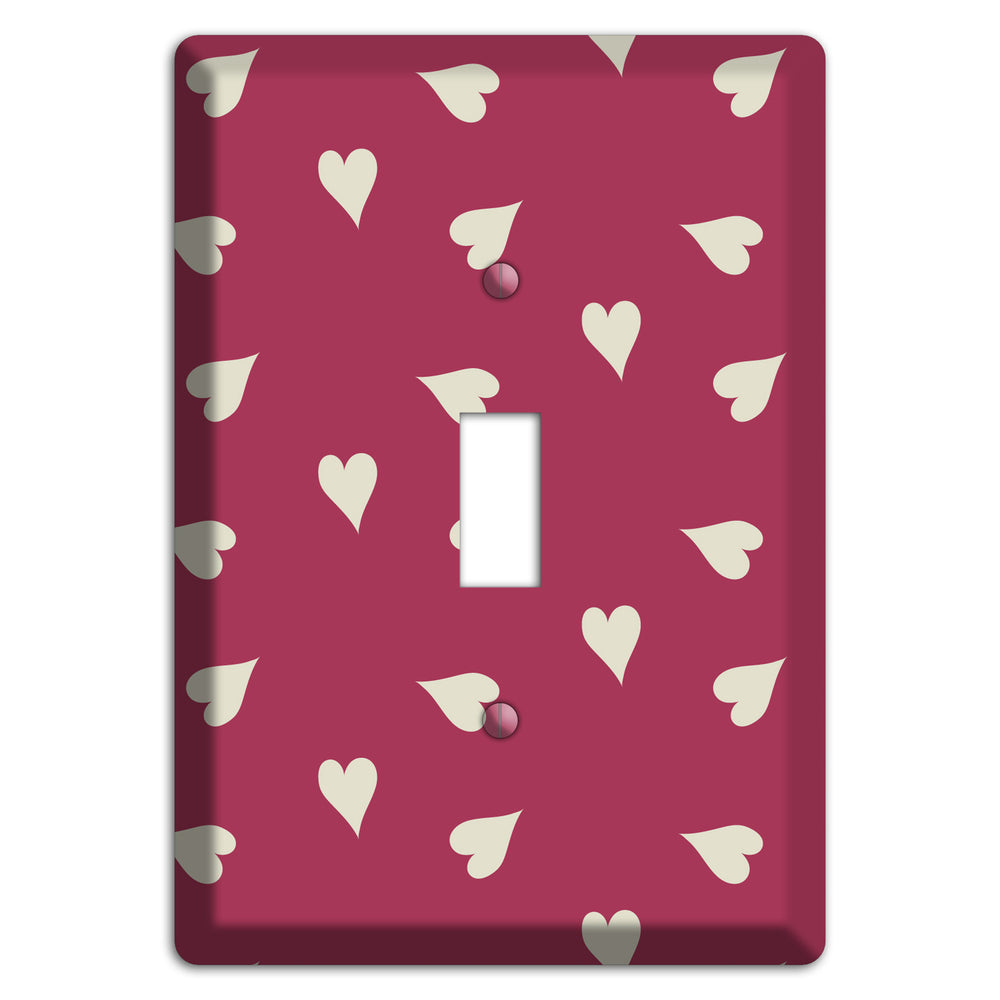 Fuschia with White Hearts Cover Plates