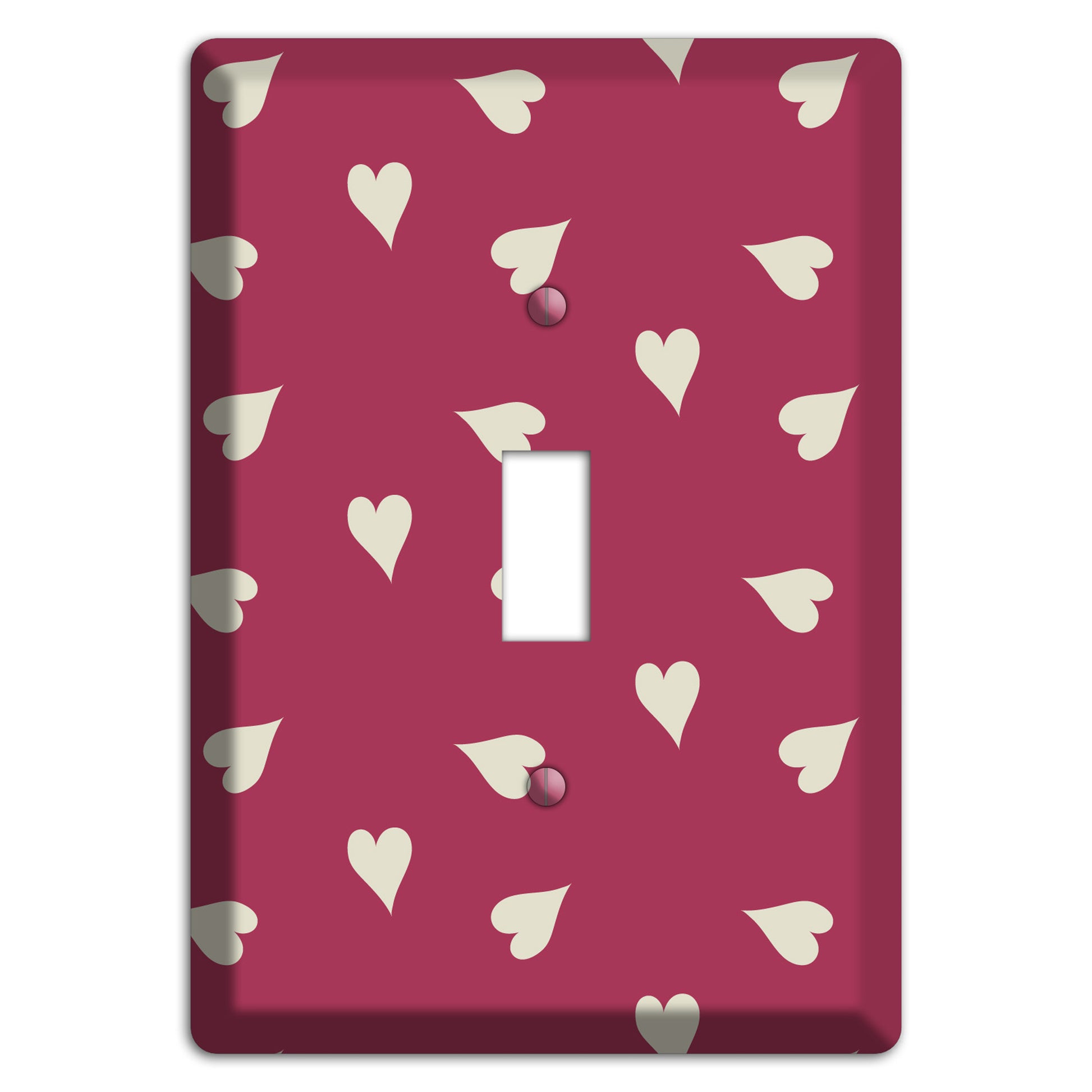 Fuschia with White Hearts Cover Plates