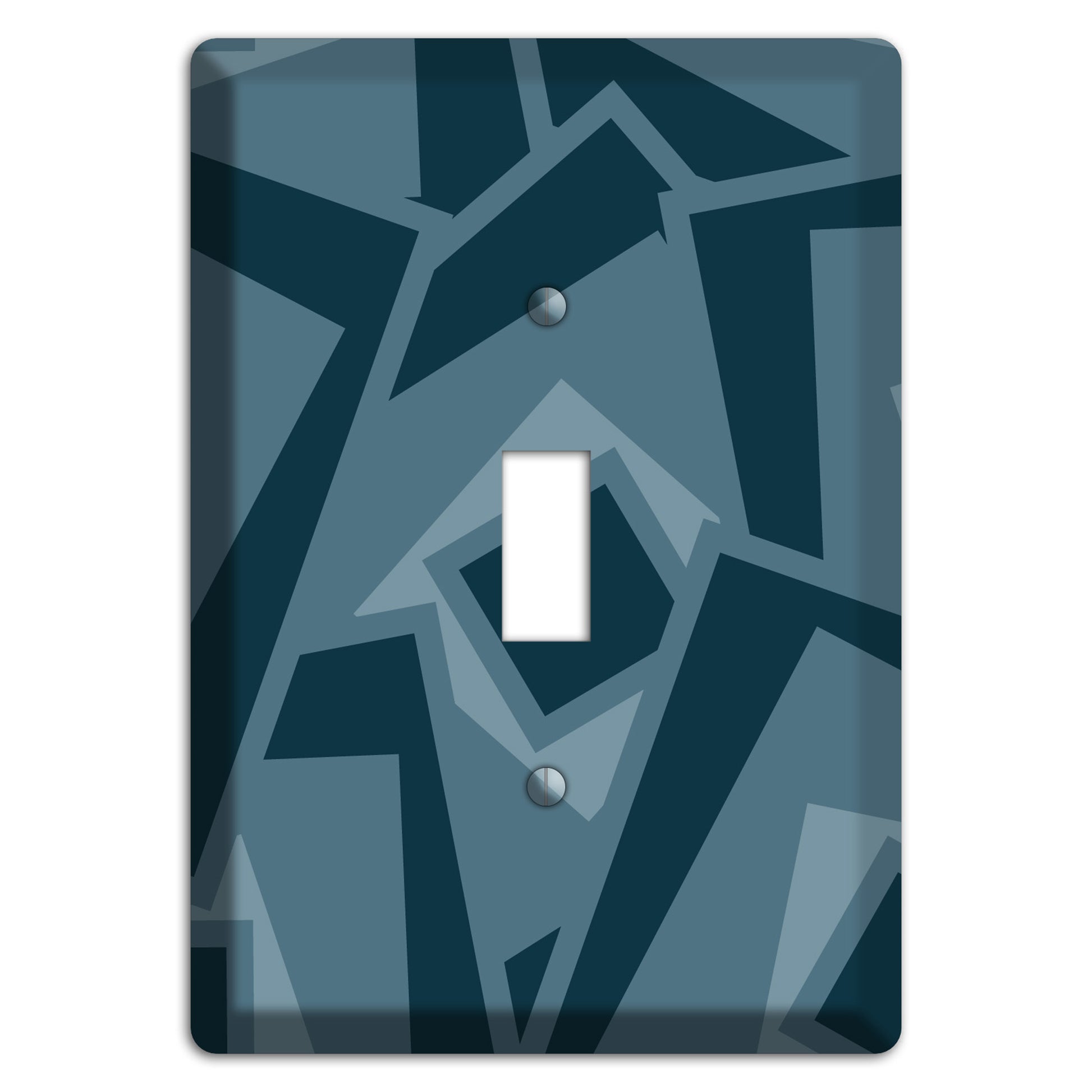 Blue-grey Retro Cubist Cover Plates