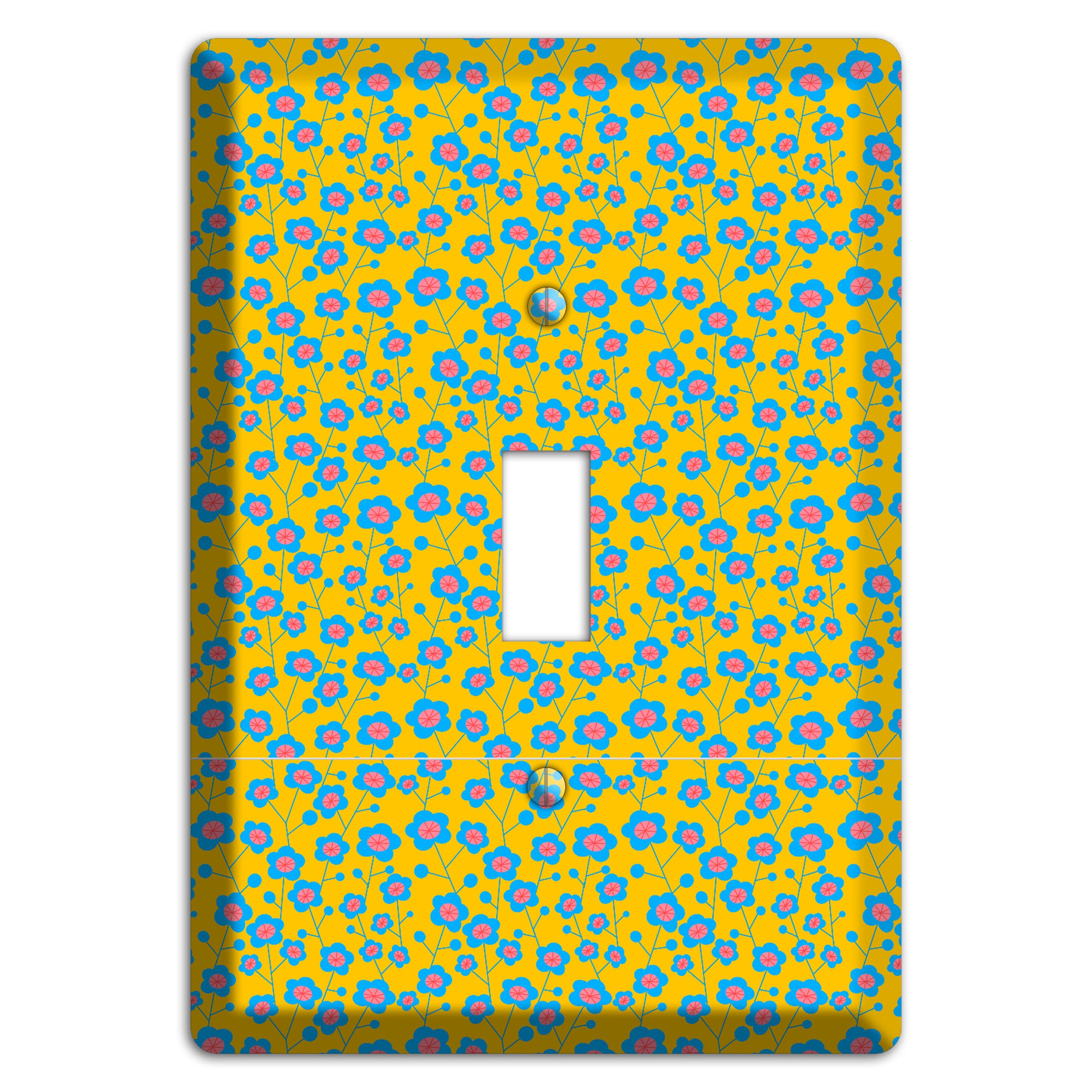 Yellow Blue Pink Calico Cover Plates