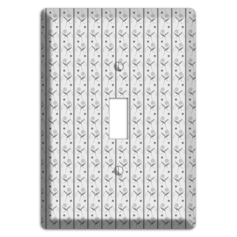 Grey Small Floral Pattern Cover Plates