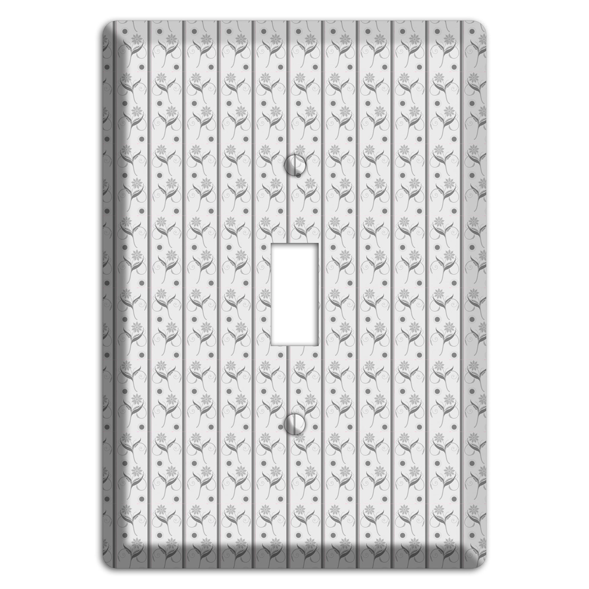 Grey Small Floral Pattern Cover Plates