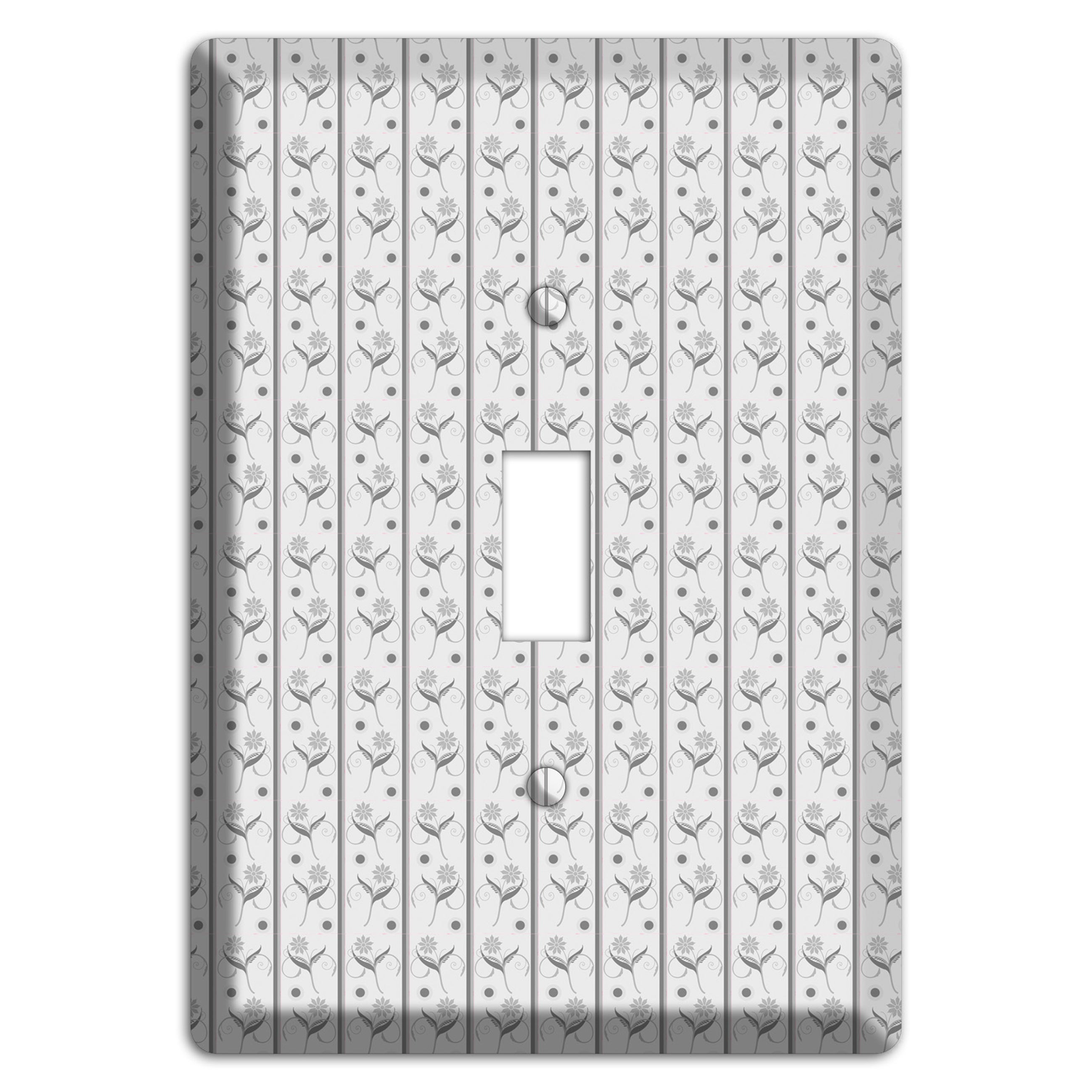 Grey Small Floral Pattern Cover Plates