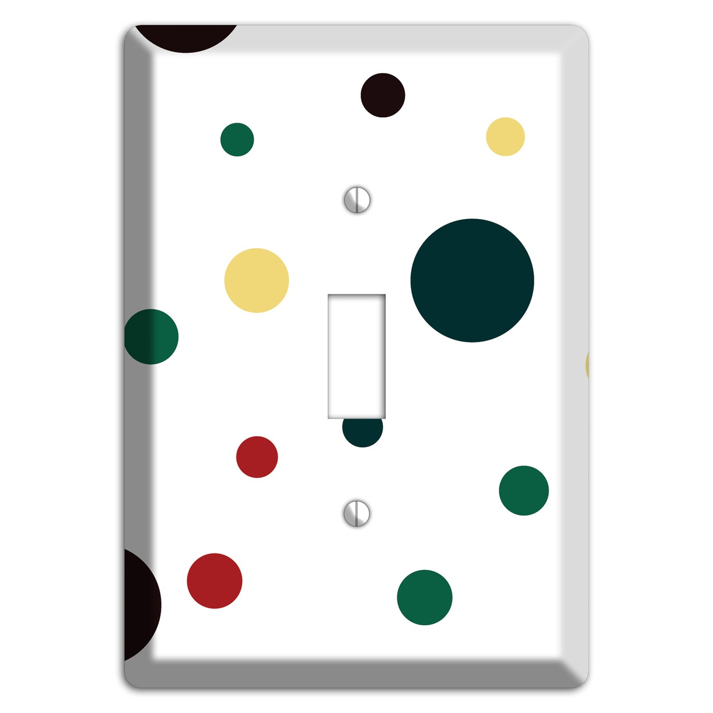 White with Multi Color Medium Dots 2 Cover Plates