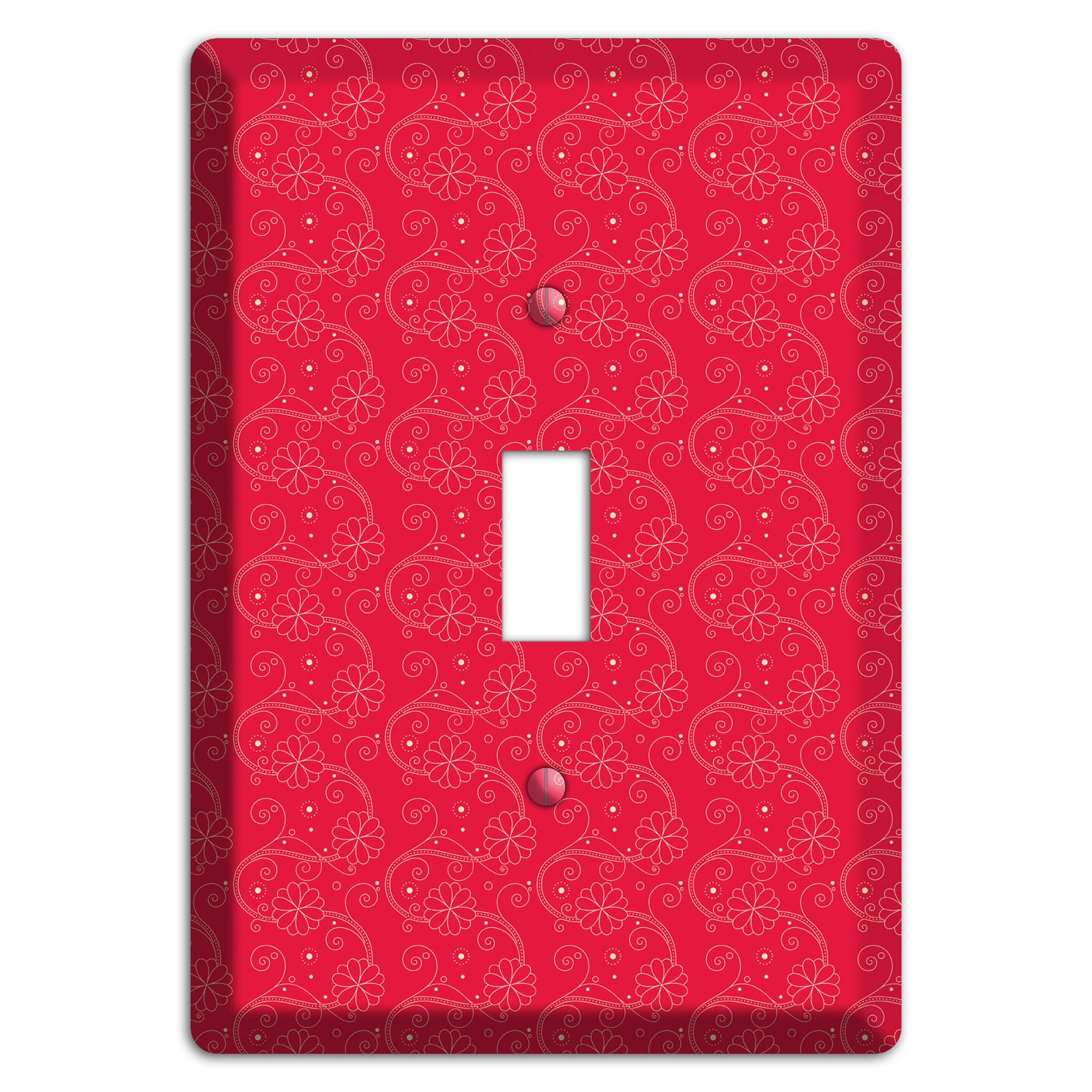 Tiny Red Floral Swirl Cover Plates