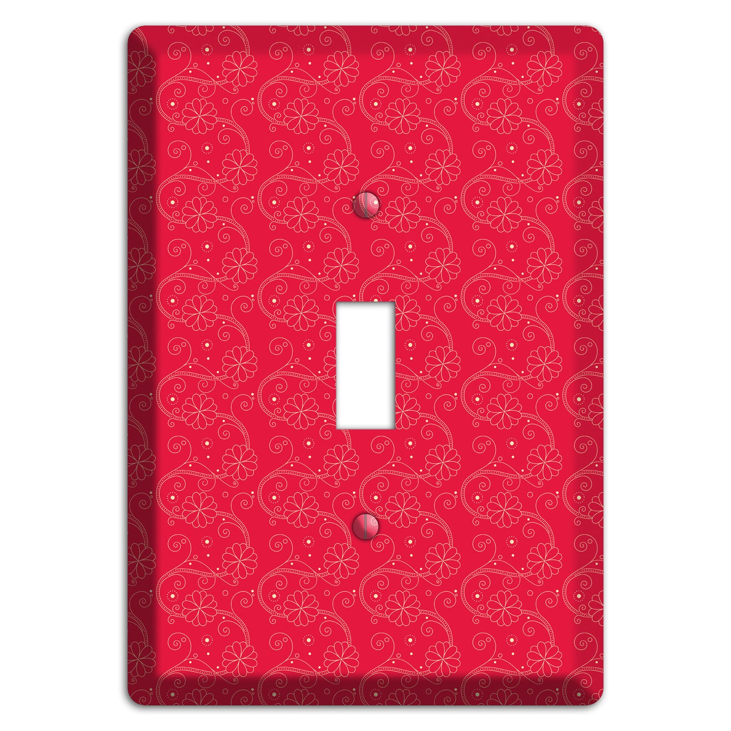 Tiny Red Floral Swirl Cover Plates
