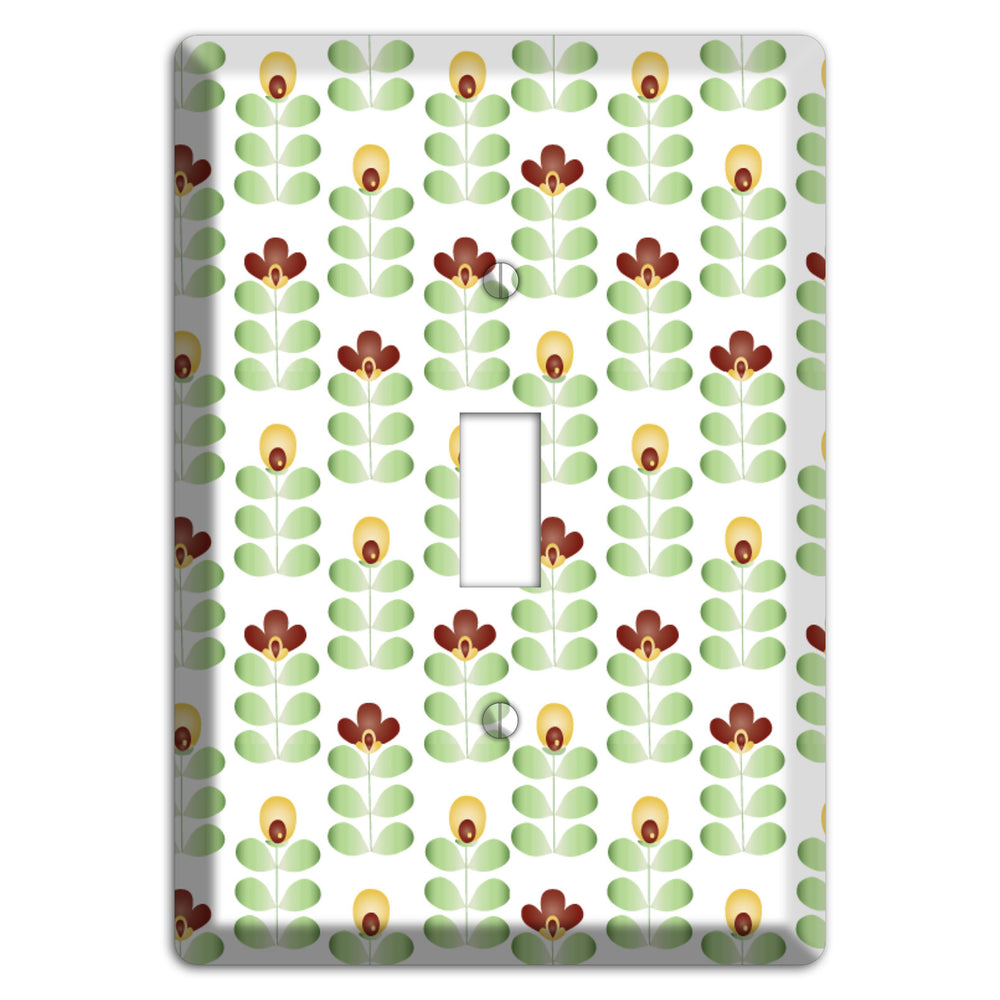 Burgundy Deco Floral Half Drop Cover Plates