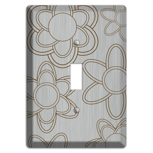 Retro Floral Contour  Stainless Cover Plates