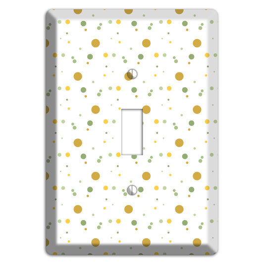 White with Multi Olive Tiny Dots Cover Plates