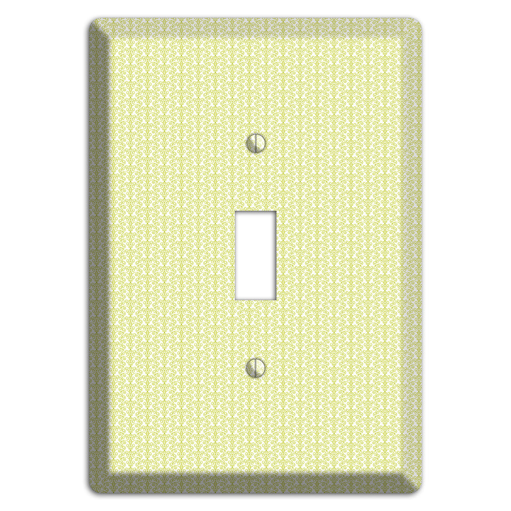 Olive Tiny Toile Half Drop Cover Plates