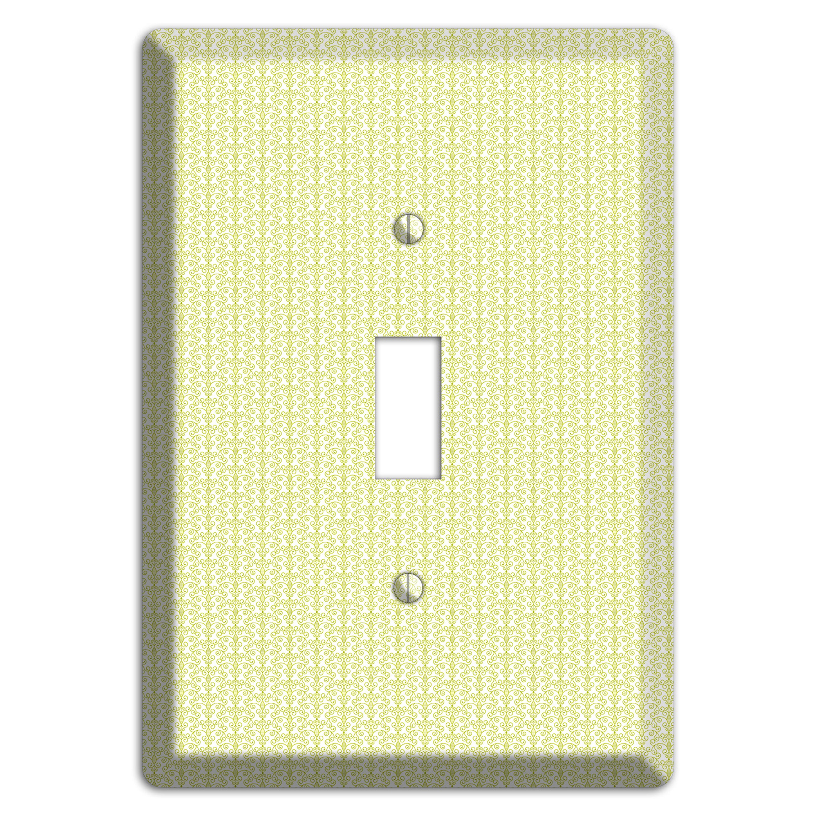 Olive Tiny Toile Half Drop Cover Plates